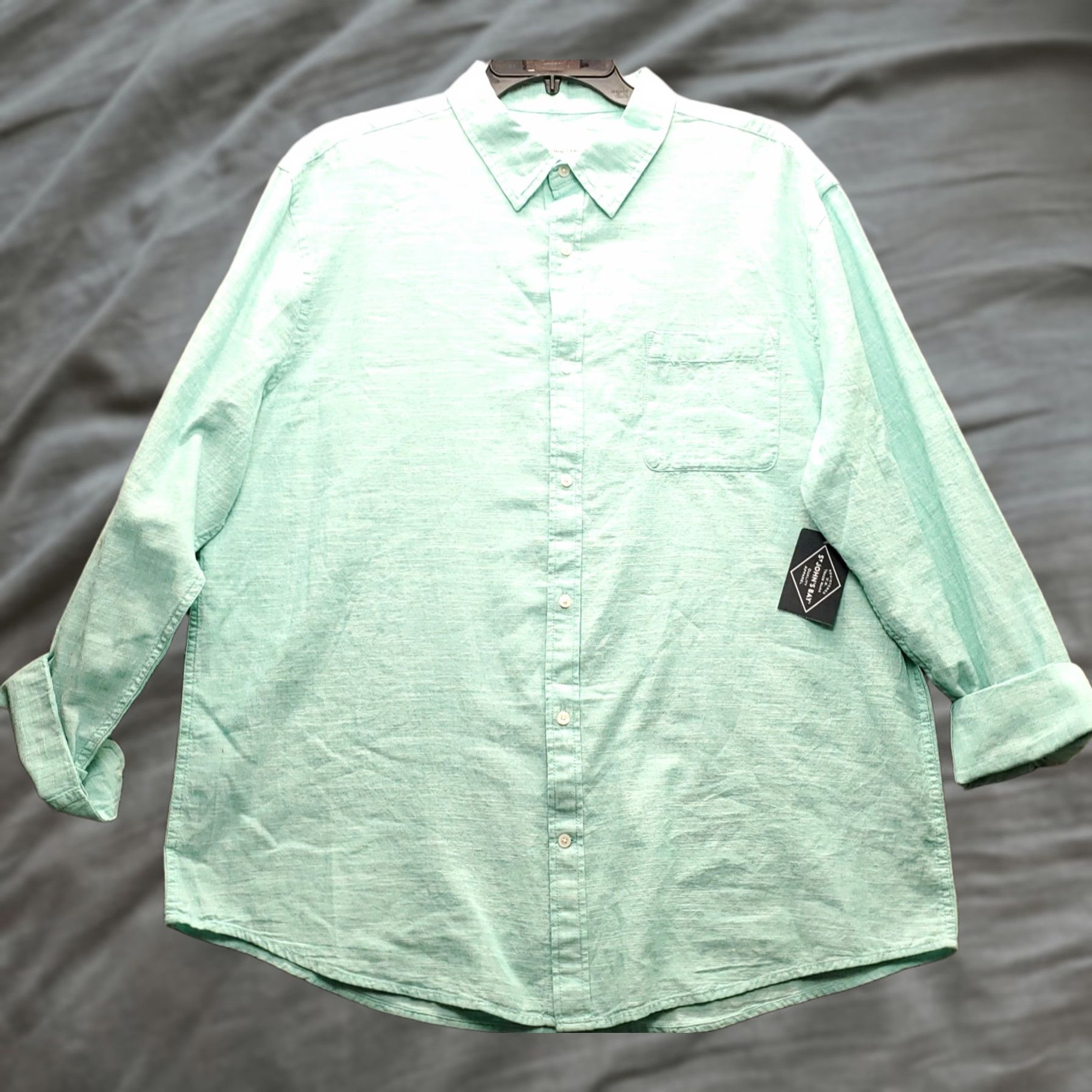 Vintage St. John's Bay Casual Shirt Mens XXL Green Classic Fit Long Sleeve Button-Up Size US XXL / EU 58 / 5 - 1 Thumbnail