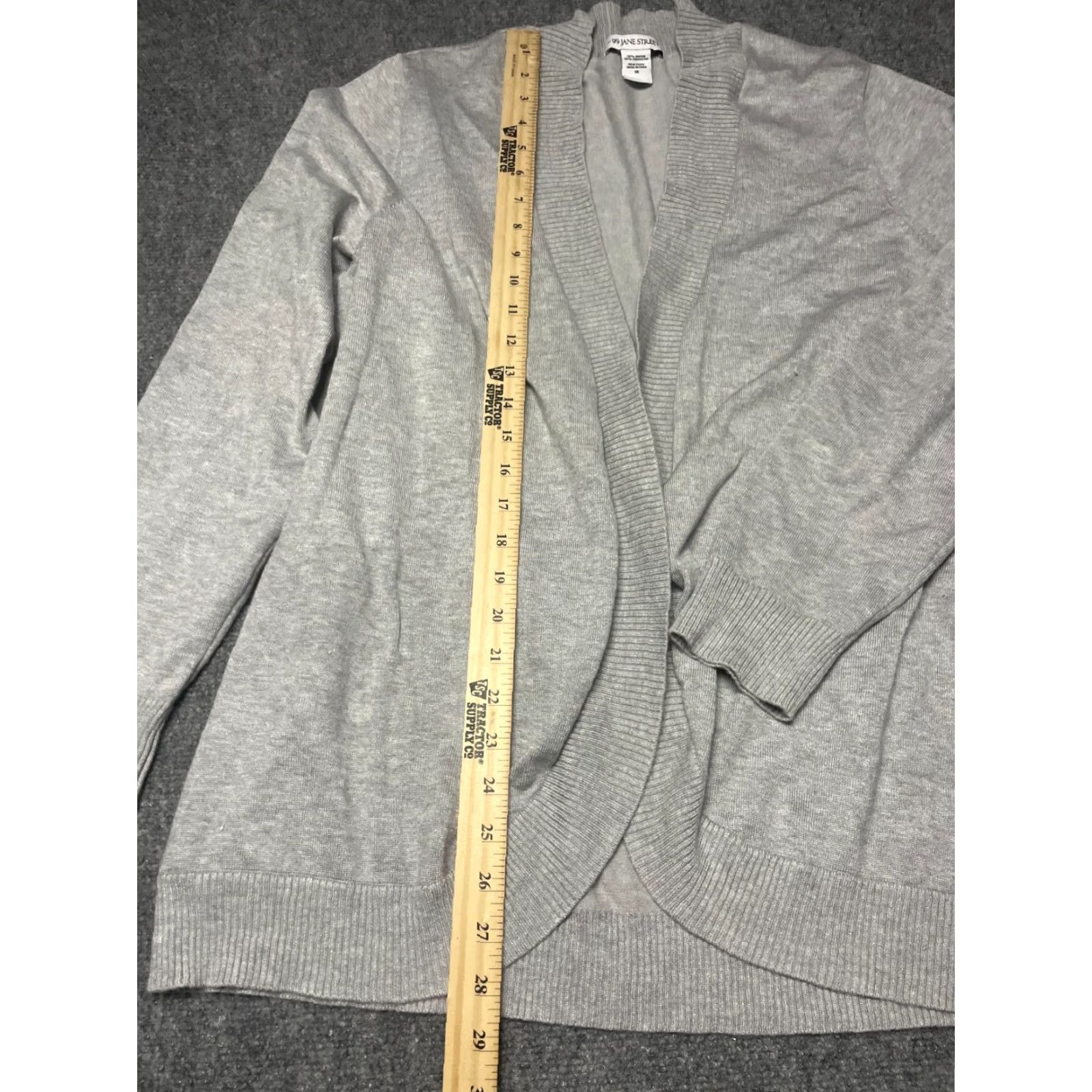 Vintage 99 Jane Street Shirt (No) 1X Gray Open Front Cardigan Sweater Womens Bohemian Classic Knit Long Sleeve Regular Open Front Casual Fall Winter Spring Size XL / US 12-14 / IT 48-50 - 3 Thumbnail