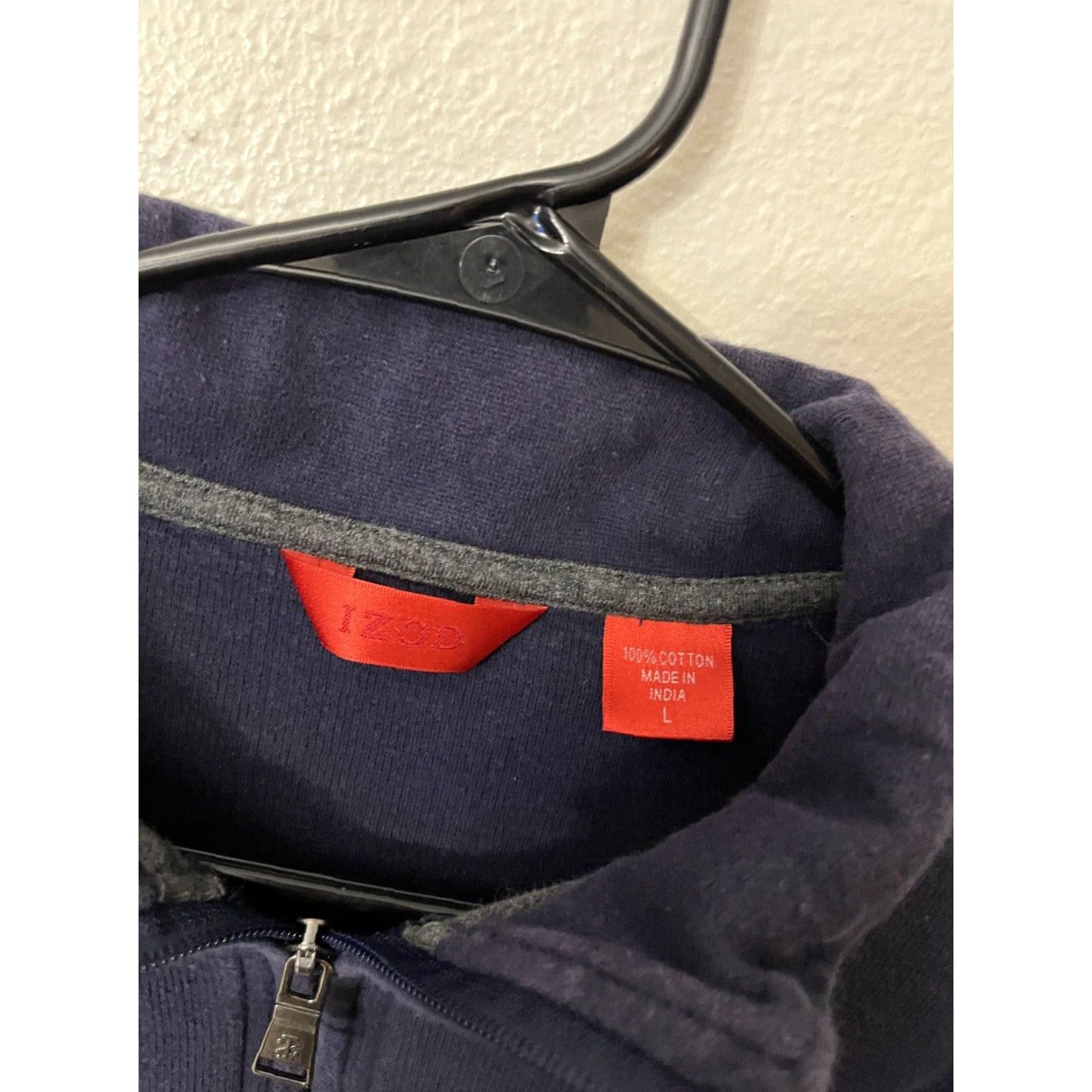 Izod IZOD Pullover Shirt Mens L Navy Blue Long Sleeve Zip 1/4 Navy Blue Size US L / EU 52-54 / 3 - 2 Thumbnail