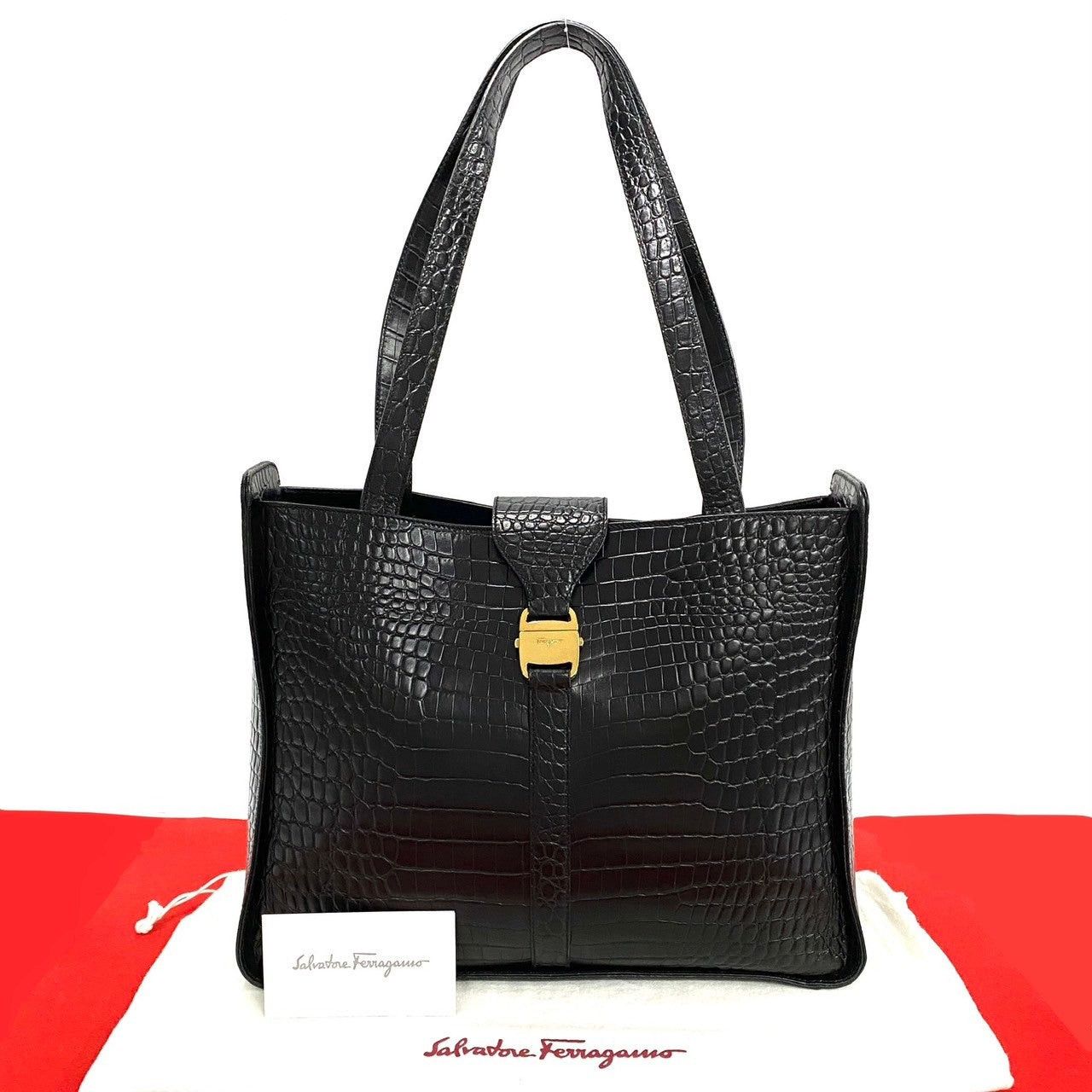 Salvatore Ferragamo Salvatore Ferragamo Tote Bag Black Leather Size ONE SIZE - 1 Thumbnail