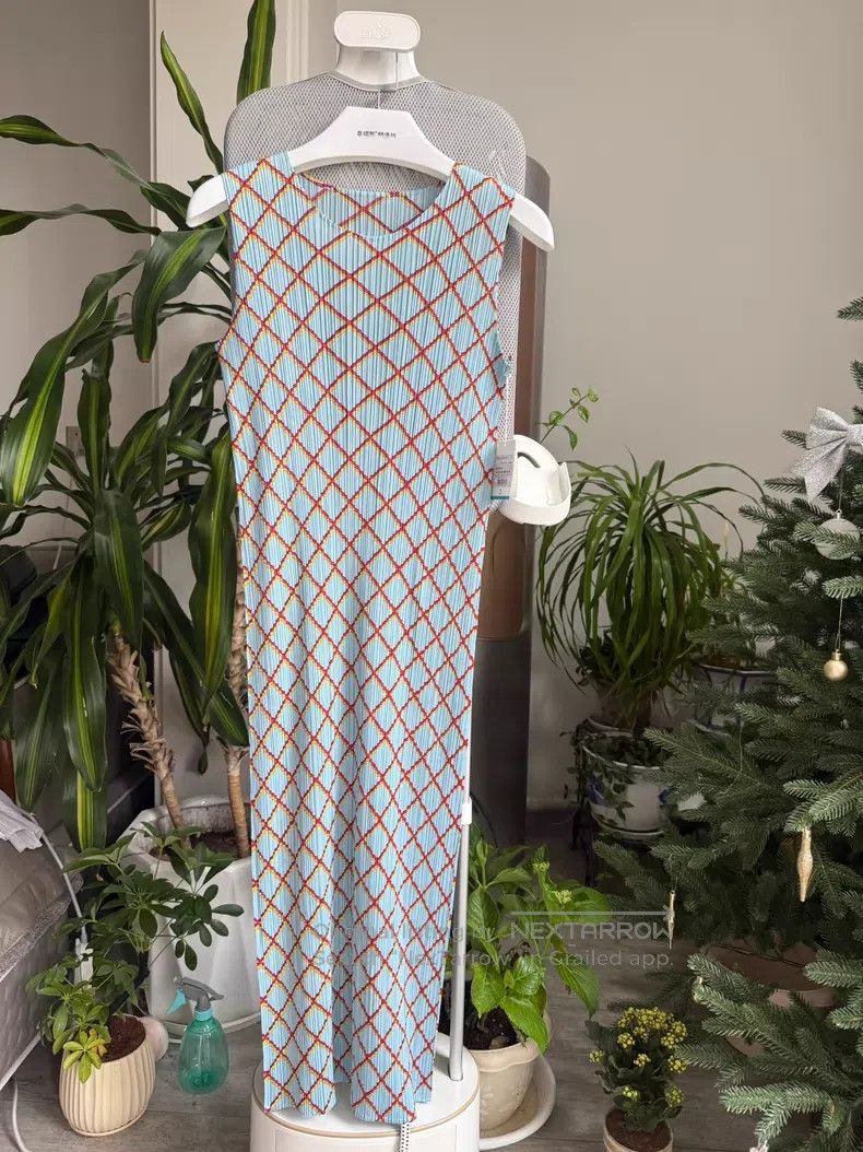 Issey Miyake Issey Miyake Light Blue Dress Size L / US 10 / IT 46 - 1 Thumbnail