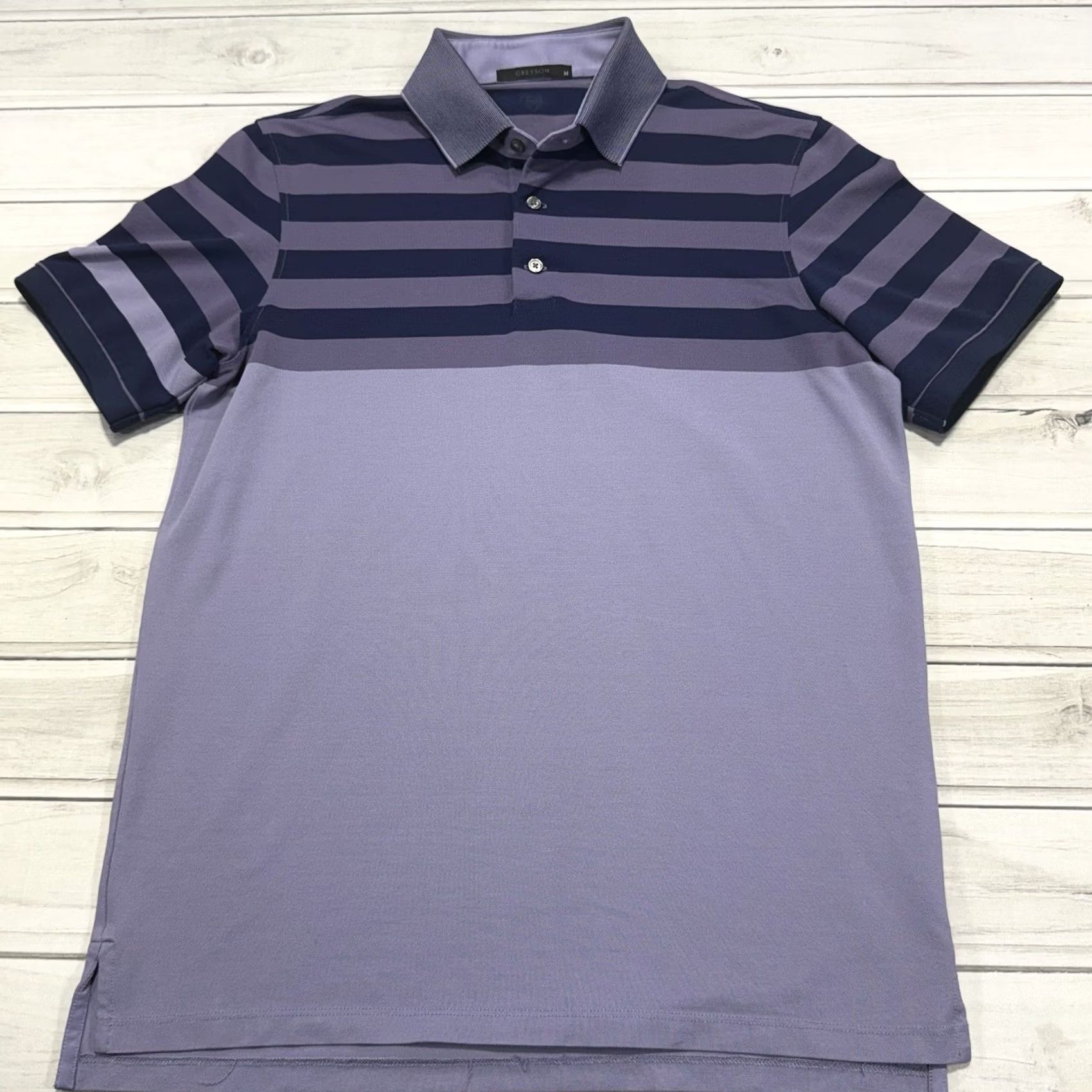 Vintage Greyson Polo Shirt Mens M Purple Striped Wolf Logo Golf Lightweight Stretch Shirt Mens M Purple Striped Wolf Logo Golf Lightweight Stretch Size US M / EU 48-50 / 2 - 3 Thumbnail