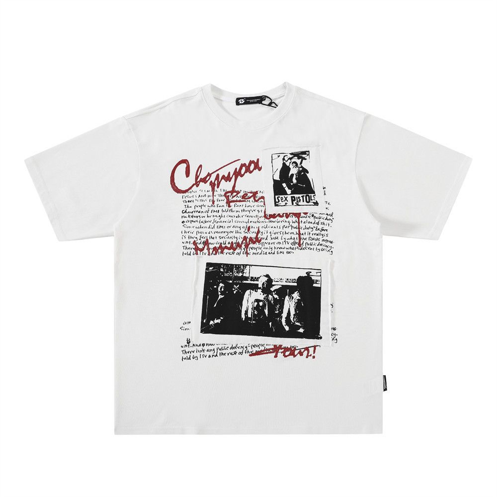 Japanese Brand × Vintage Creative patch print sports street loose round neck T-shirt Size US M / EU 48-50 / 2 - 1 Thumbnail