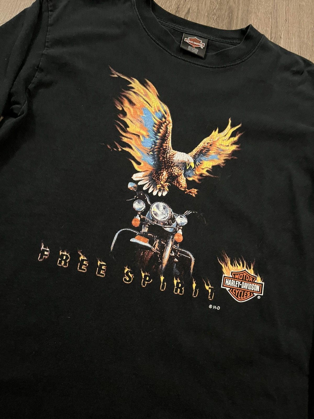 Harley Davidson Vintage Harley Davidson Free Spirit Flame Eagle Long Sleeve Size US M / EU 48-50 / 2 - 2 Thumbnail