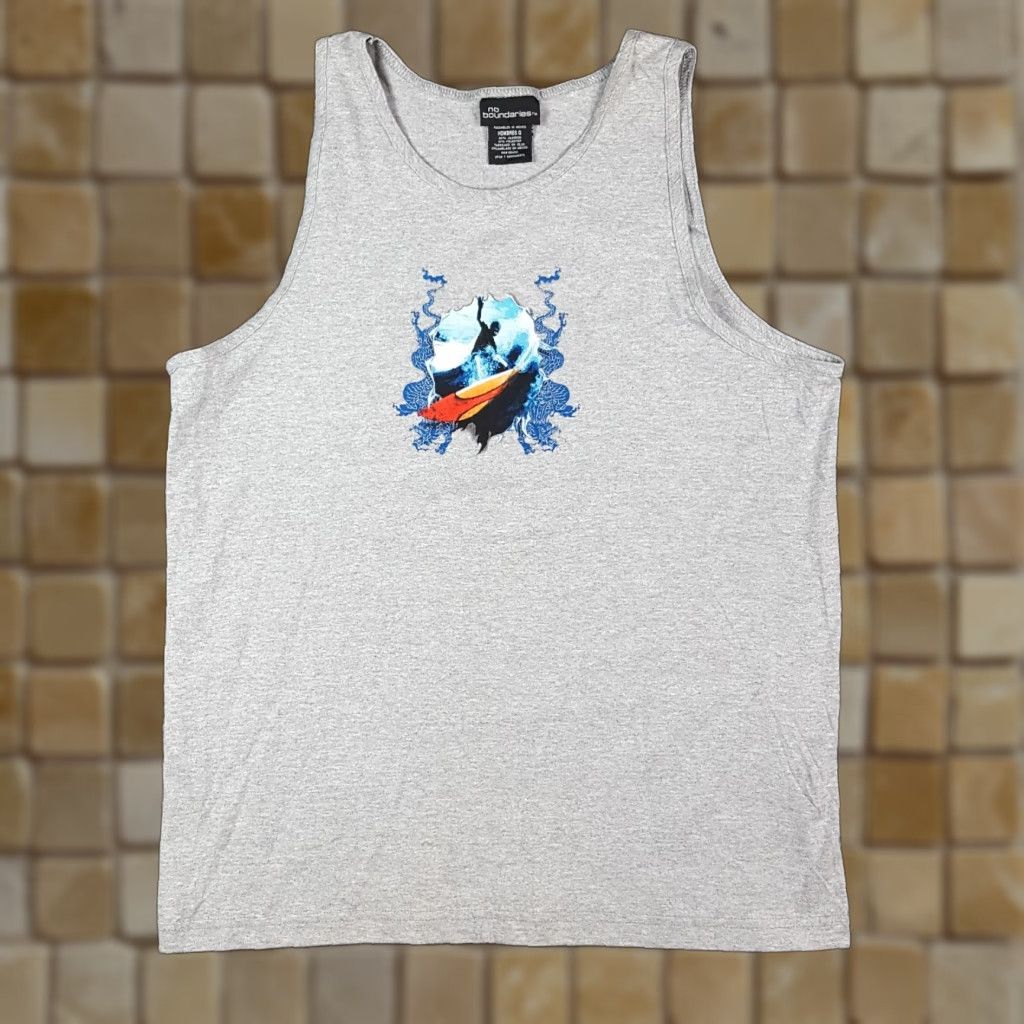 Vintage VINTAGE No Boundaries Surf T-Shirt Men Large Sleeveless Tank Y2K Beach Retro Dragon 90s Outdoor Size US L / EU 52-54 / 3 - 1 Thumbnail