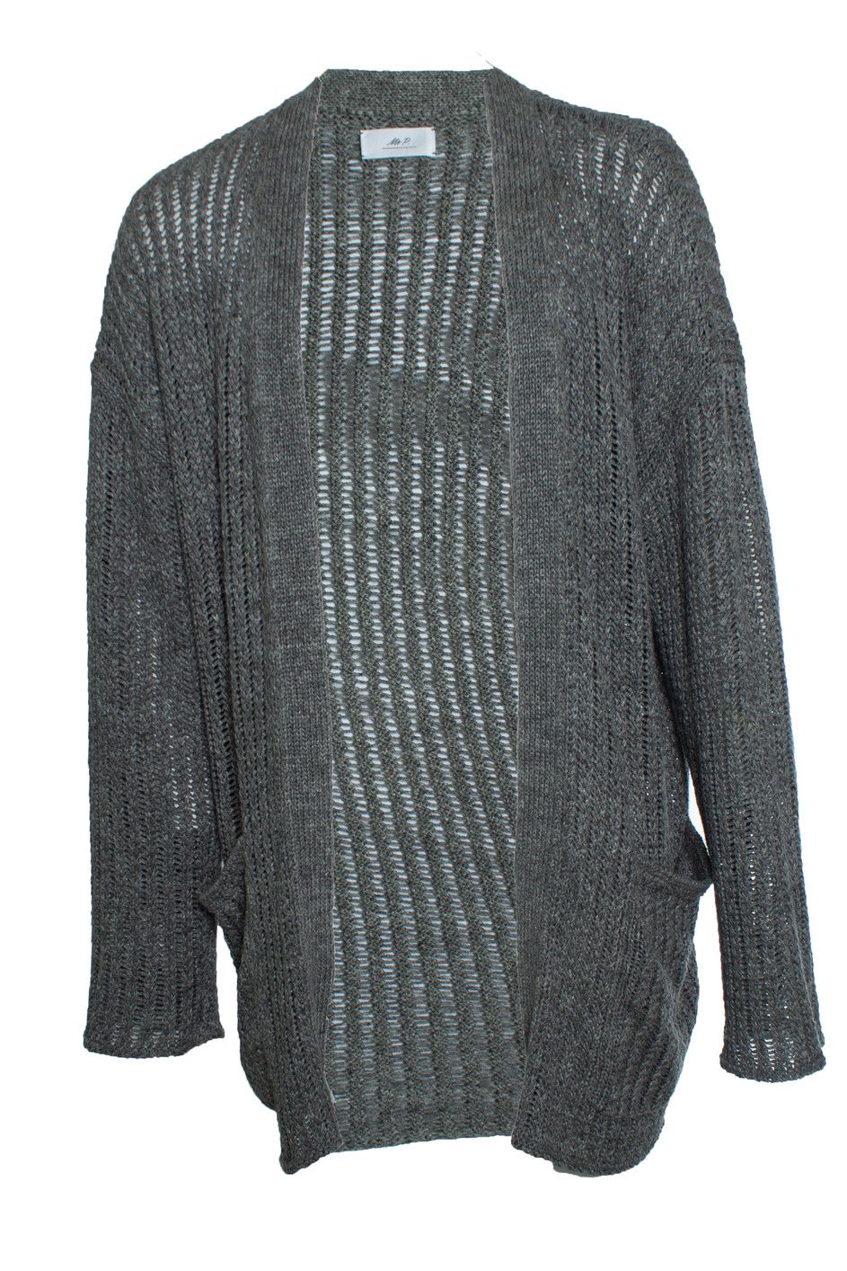 Mr P. Mr.P., Knitted cardigan with pockets in grey Size US XL / EU 56 / 4 - 1 Thumbnail