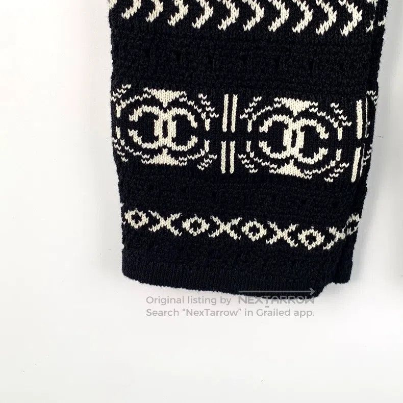 Chanel Chanel Black logo inlaid full-print knitted casual trouser Size 24" / US 00 / IT 34 - 4 Thumbnail