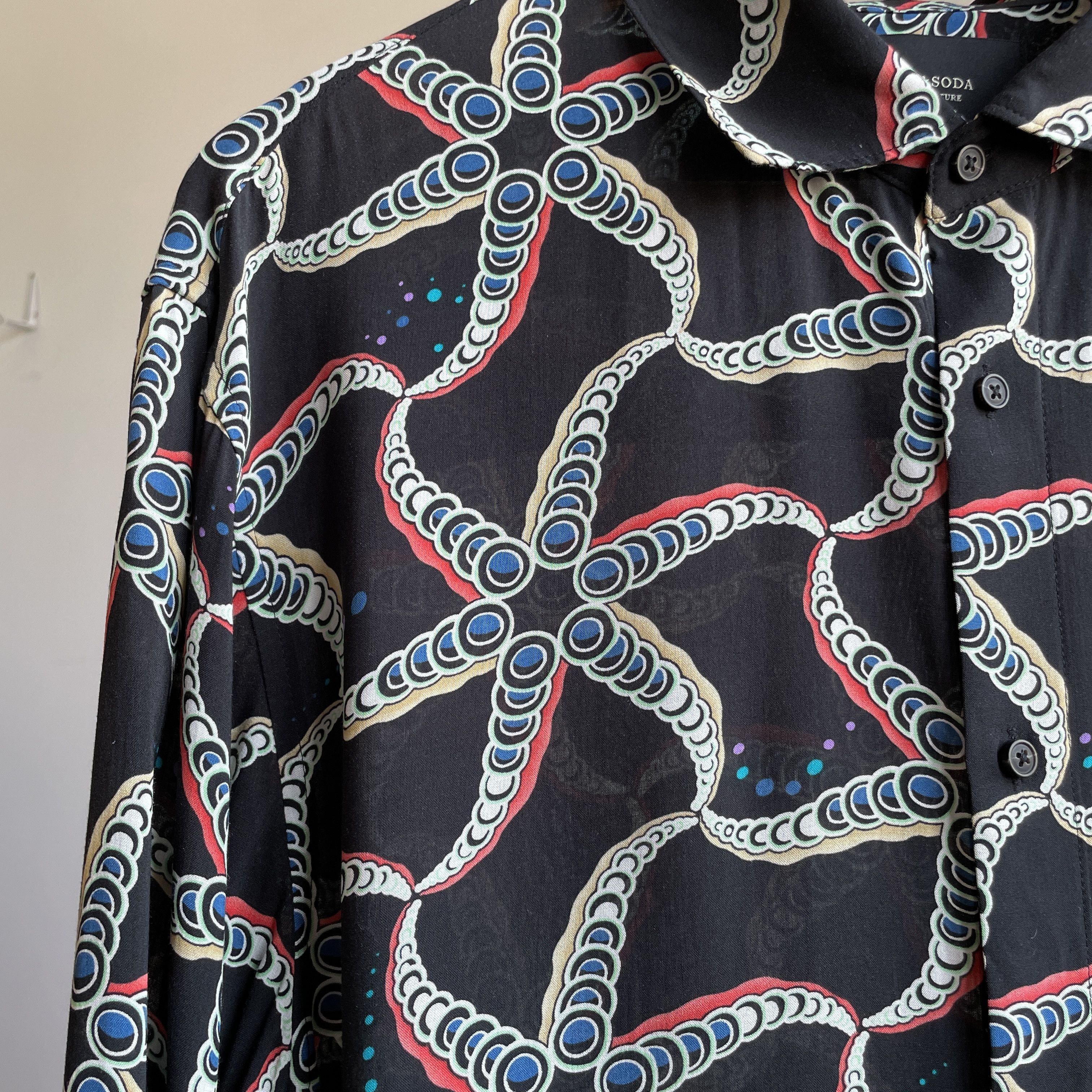 Scotch & Soda Scotch & Soda Printed Relaxed Fit Viscose Shirt Size XL Size US XL / EU 56 / 4 - 4 Thumbnail