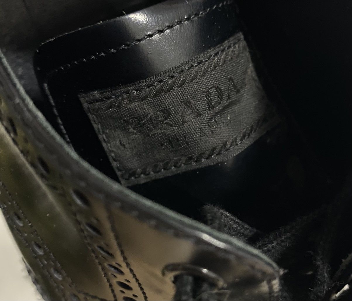 Prada Prada Sport Black Leather Derby Lace Up Brogue Sneakers 40 Size US 7 / EU 40 - 9 Thumbnail