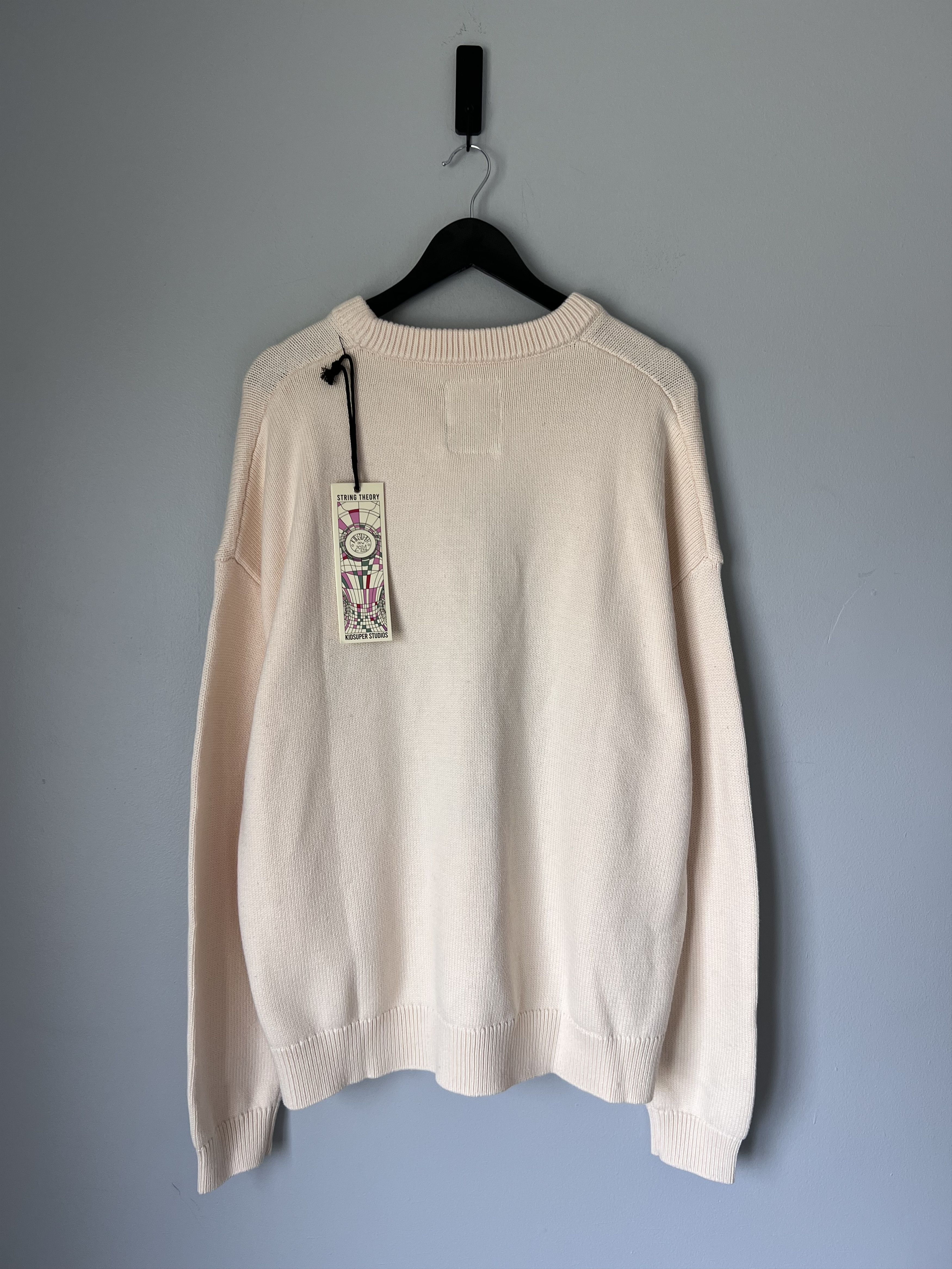 KidSuper Kidsuper Records Knit Sweater in Cream Size US XL / EU 56 / 4 - 5 Thumbnail