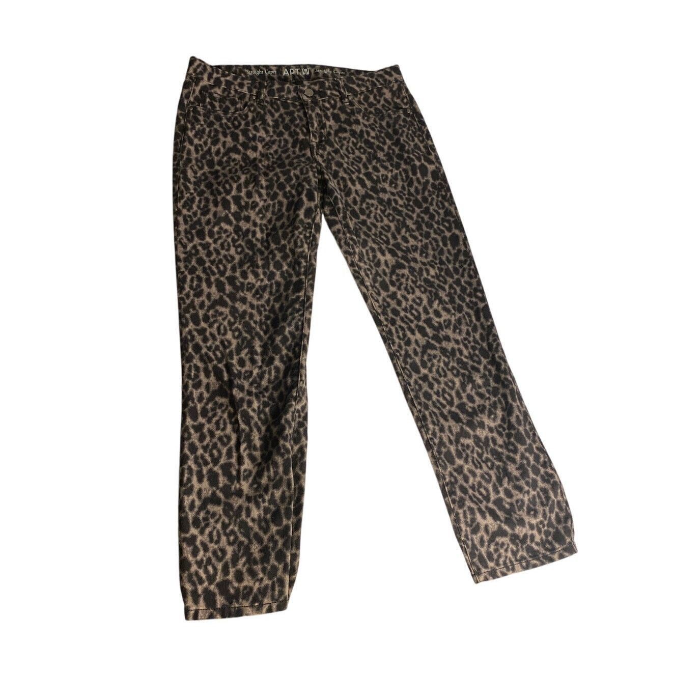 Apt. 9 Y2K Animal Print Capri Pants Leopard Straight Leg APT. 9 10 Size 32" / US 10 / IT 46 - 2 Thumbnail