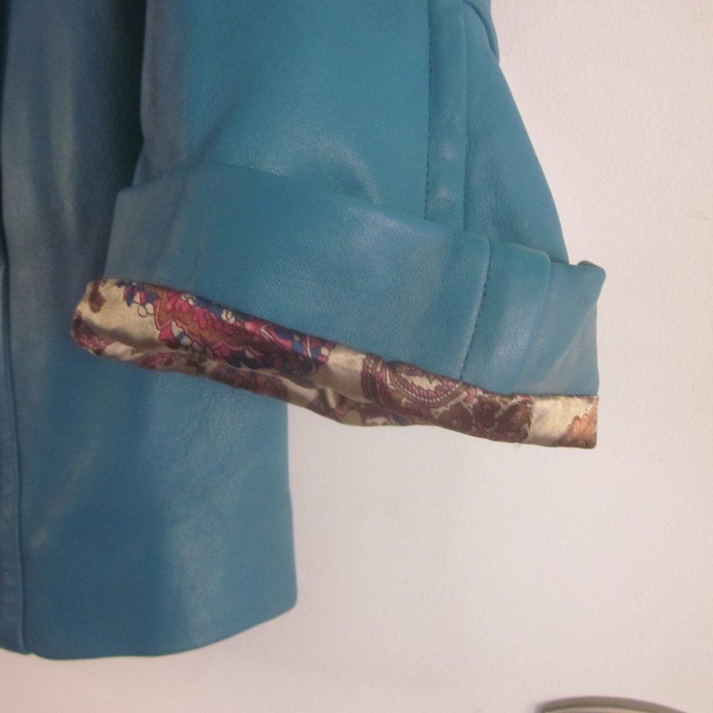 Excelled Excelled Teal Leather Coat Women Size M Size M / US 6-8 / IT 42-44 - 11 Thumbnail