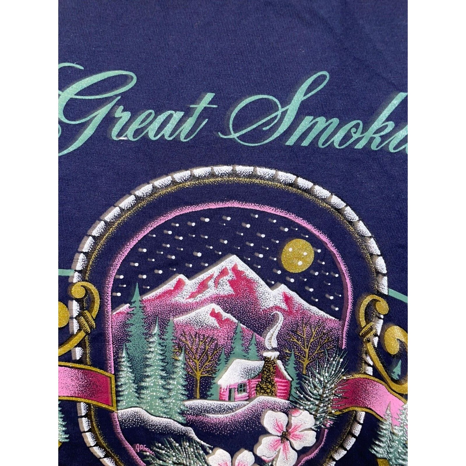 Jerzees Vintage Great Smokies Shirt Mountain Blue Tee VTG 90s Large Size US L / EU 52-54 / 3 - 6 Thumbnail