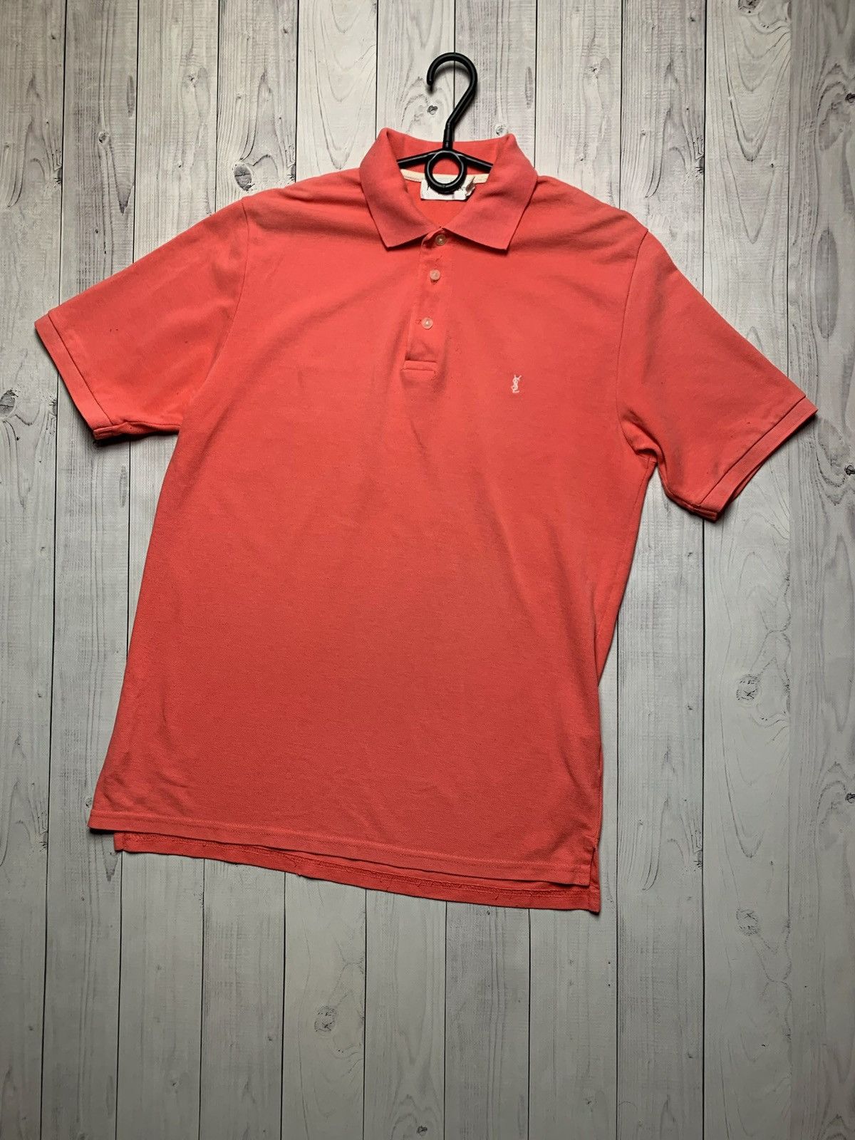 Vintage Yves Saint Laurent polo pink peach size M logo