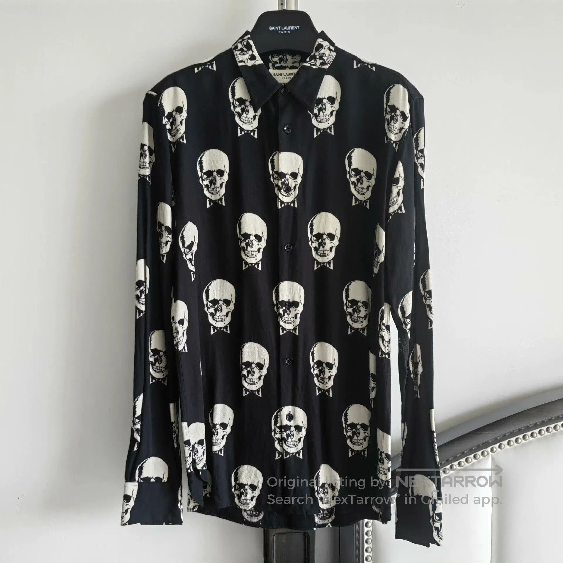 Saint Laurent Paris Saint Laurent 15SS Skull Print Shirt. Size US XXS / EU 40 - 1 Thumbnail