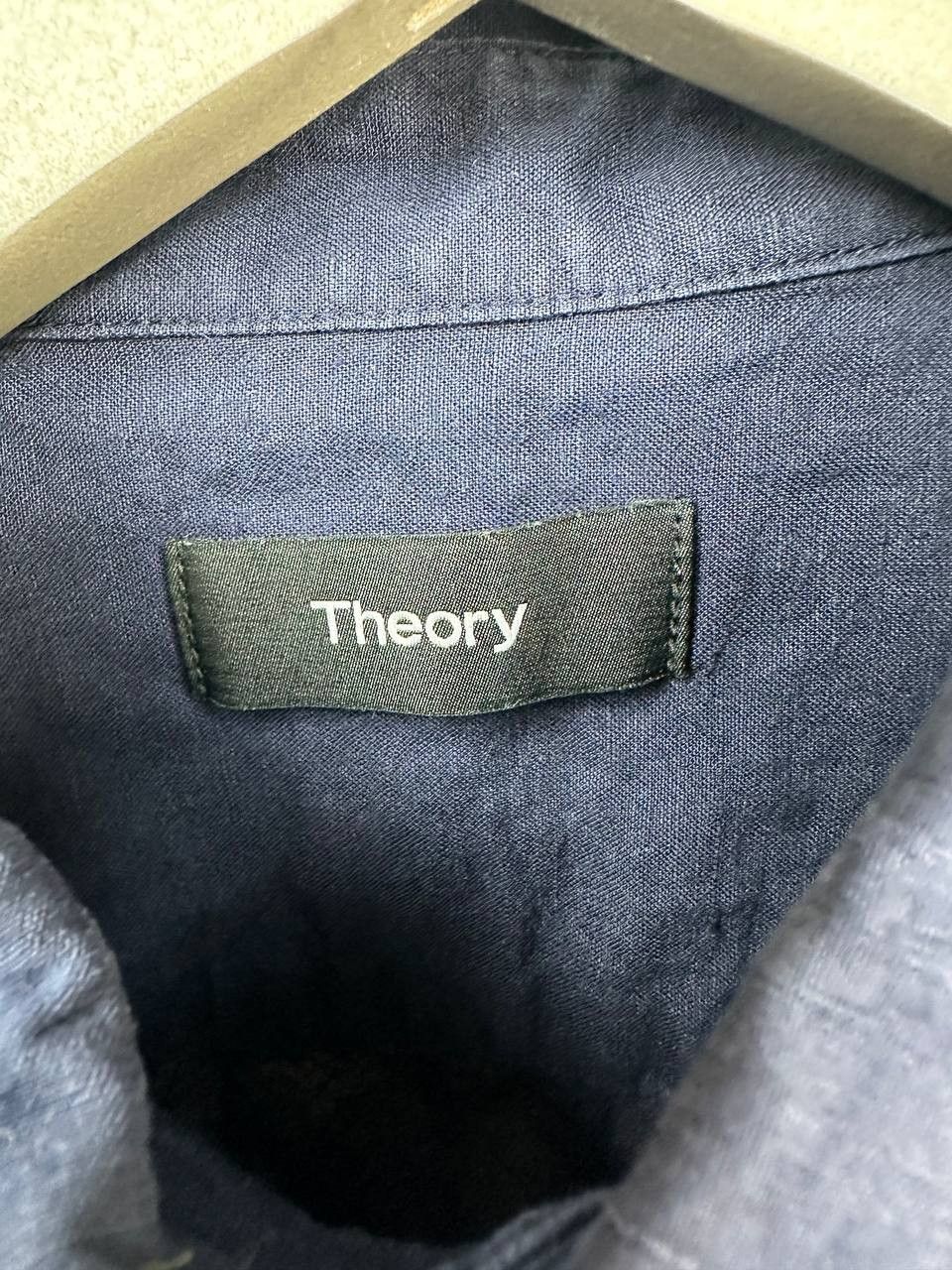 Theory Theory Irving Ramiro Linen Cotton Shirt Navy Blue Size US XS / EU 42 / 0 - 11 Thumbnail