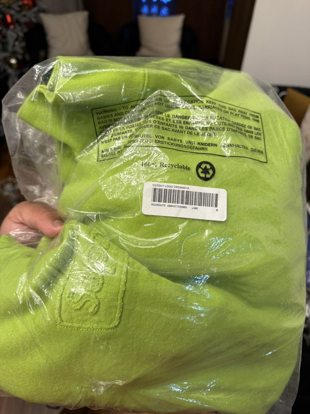 Supreme SUPREME CUTOUT BOX LOGO CREWNECK SWEATSHIRT LIME SS20 Medium Size US M / EU 48-50 / 2 - 13 Thumbnail