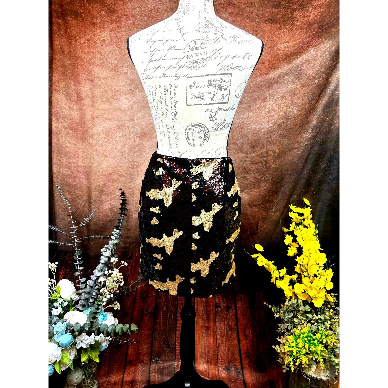 Other 382 Sequined Camouflage Mini Skirt - Brown Multi - size S Size 28" / US 6 / IT 42 - 11 Thumbnail
