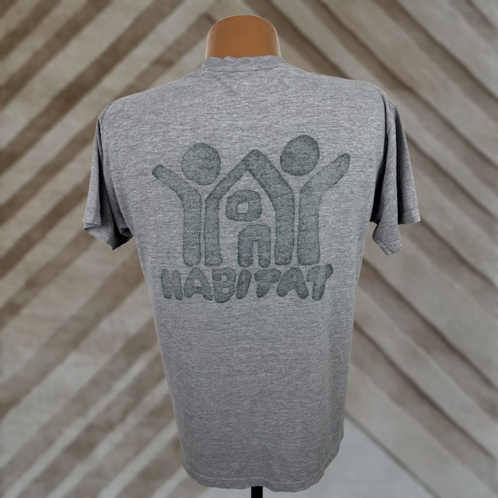 Jerzees VINTAGE Habitat for Humanity Shirt Mens Medium 90s Jerzees Heather Gray T-shirt Size US M / EU 48-50 / 2 - 1 Thumbnail