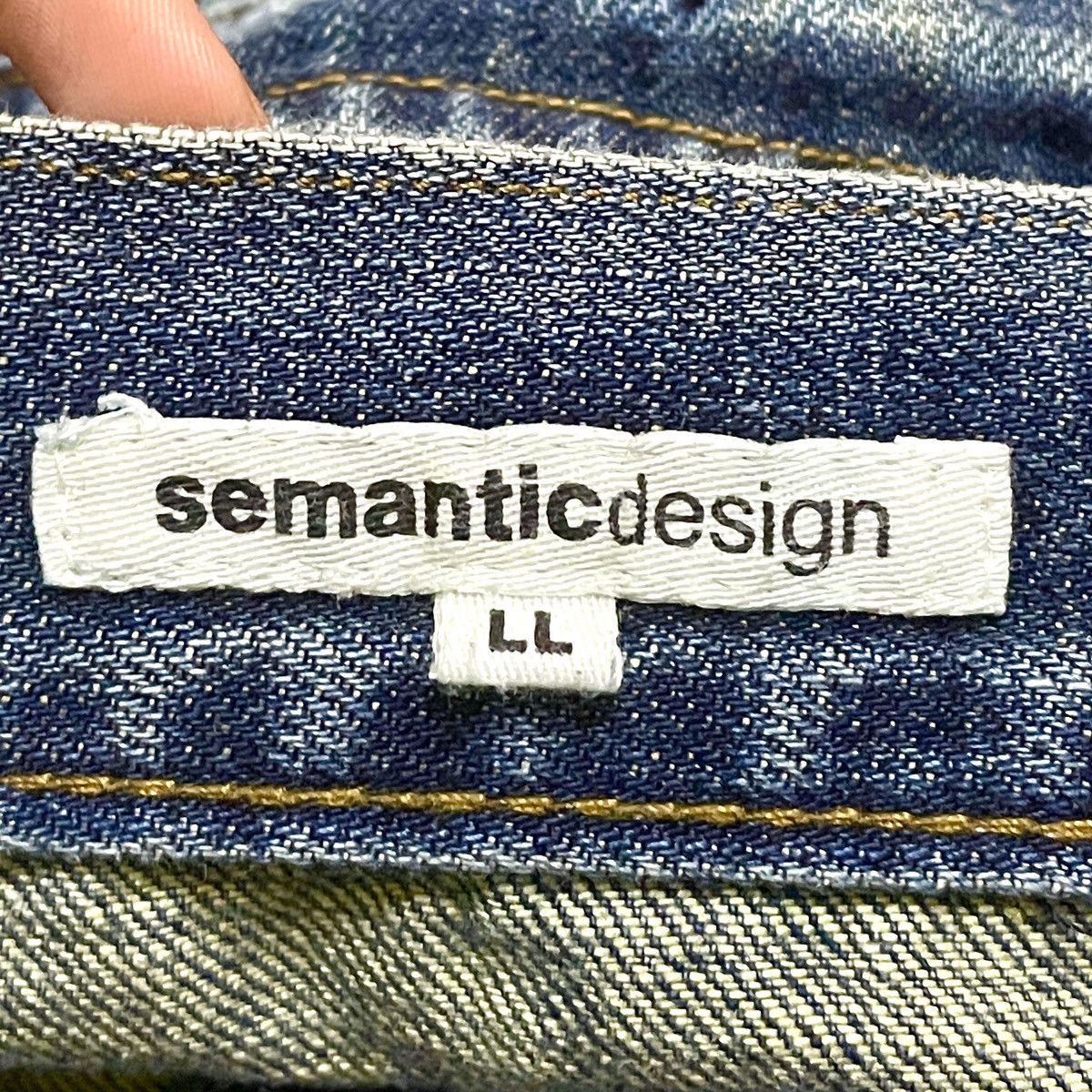 Le Grande Bleu (L.G.B.) Vintage Japanese Brand Semantic Design Patchwork Jeans 1990s Size US 30 / EU 46 - 9 Thumbnail