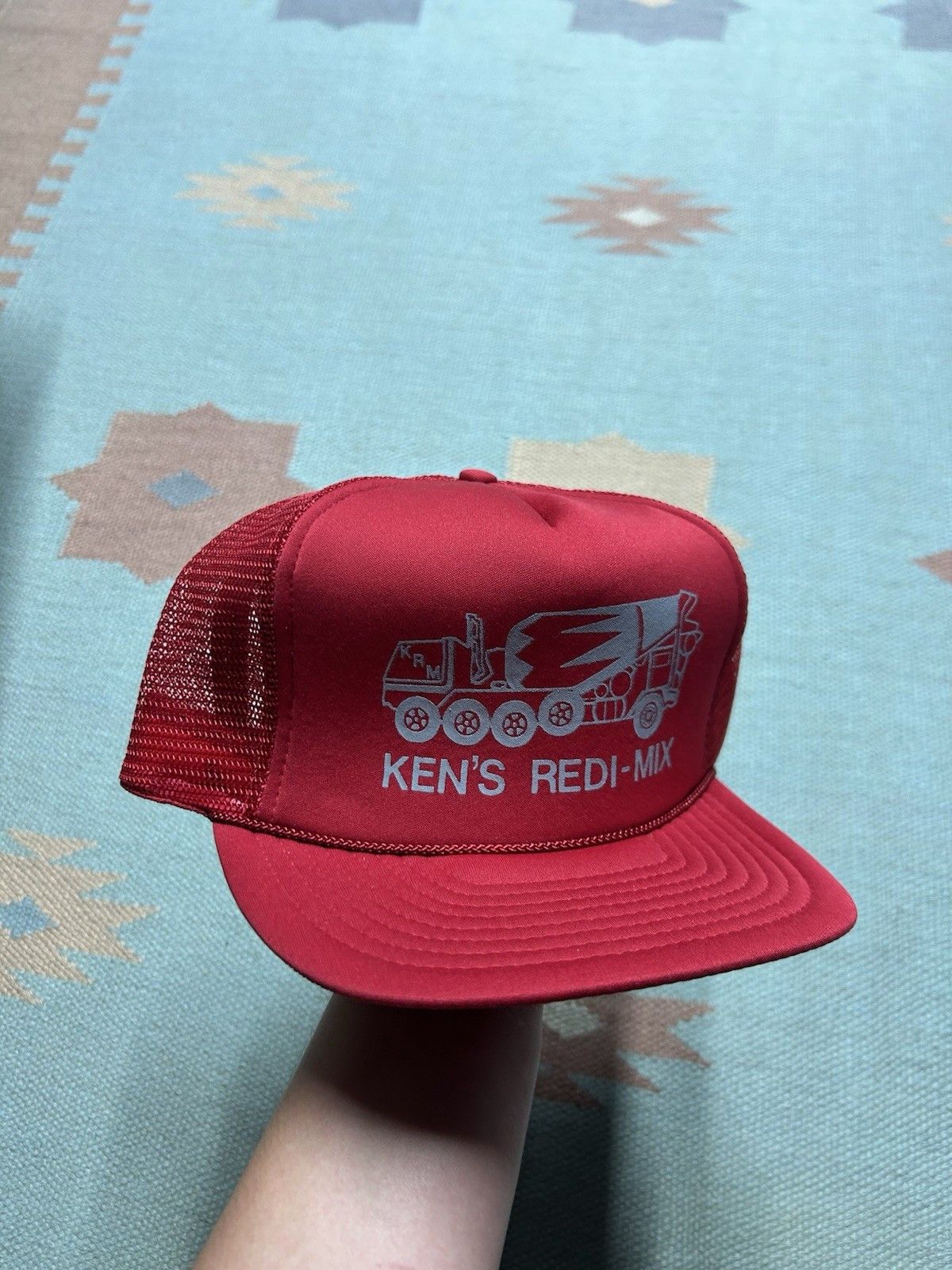 Vintage Vtg trucker hat Ken’s redi mix concrete truck construction Size ONE SIZE - 1 Thumbnail