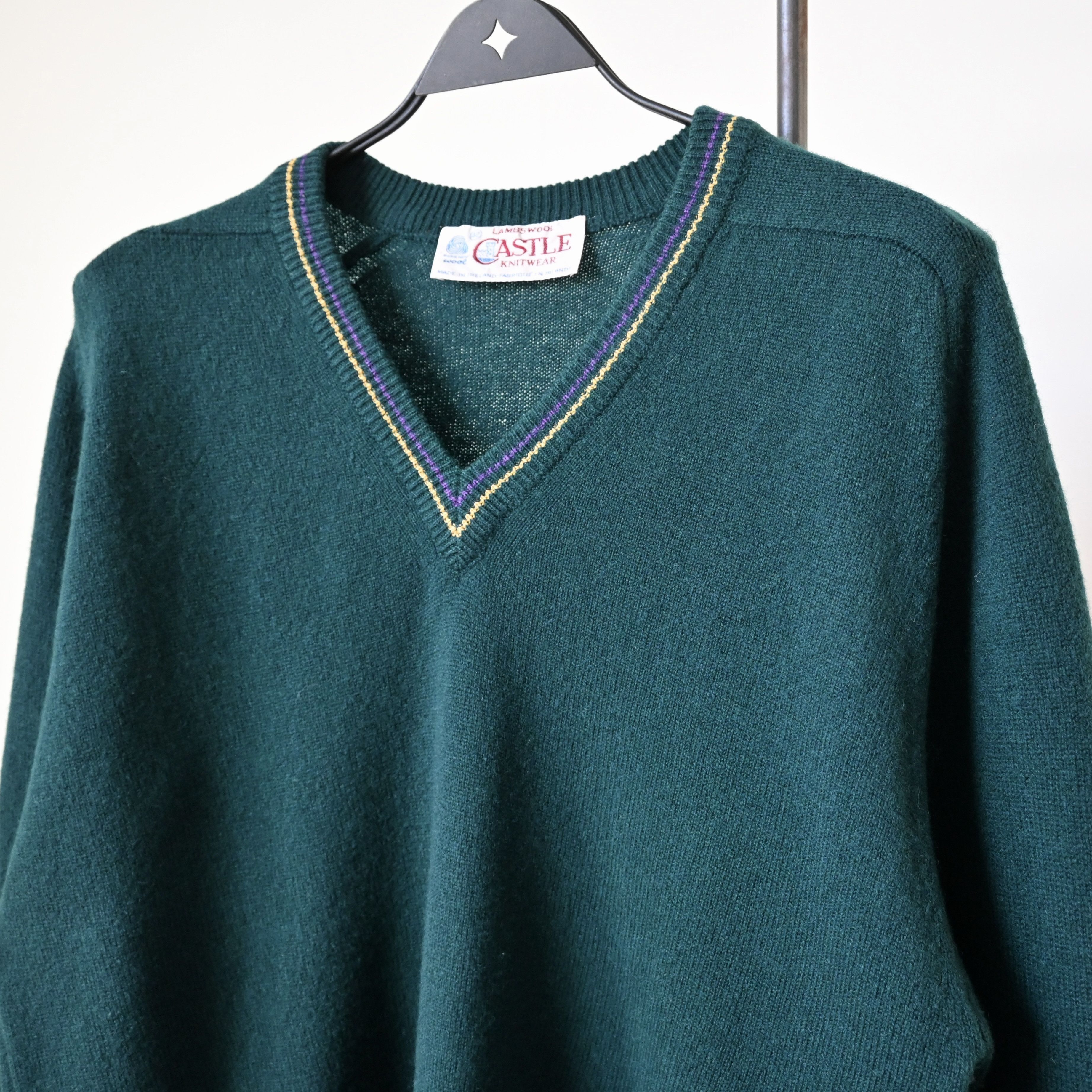 Vintage VTG 1990s CASTLE KNITWEAR lambs wool sweater made in Ireland Size US L / EU 52-54 / 3 - 5 Thumbnail
