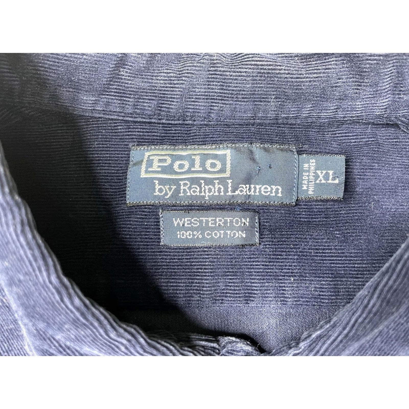 Polo Ralph Lauren VINTAGE Polo Ralph Lauren Westerton Mens XL Navy Blue Corduroy Button Down Shirt Size US XL / EU 56 / 4 - 3 Thumbnail