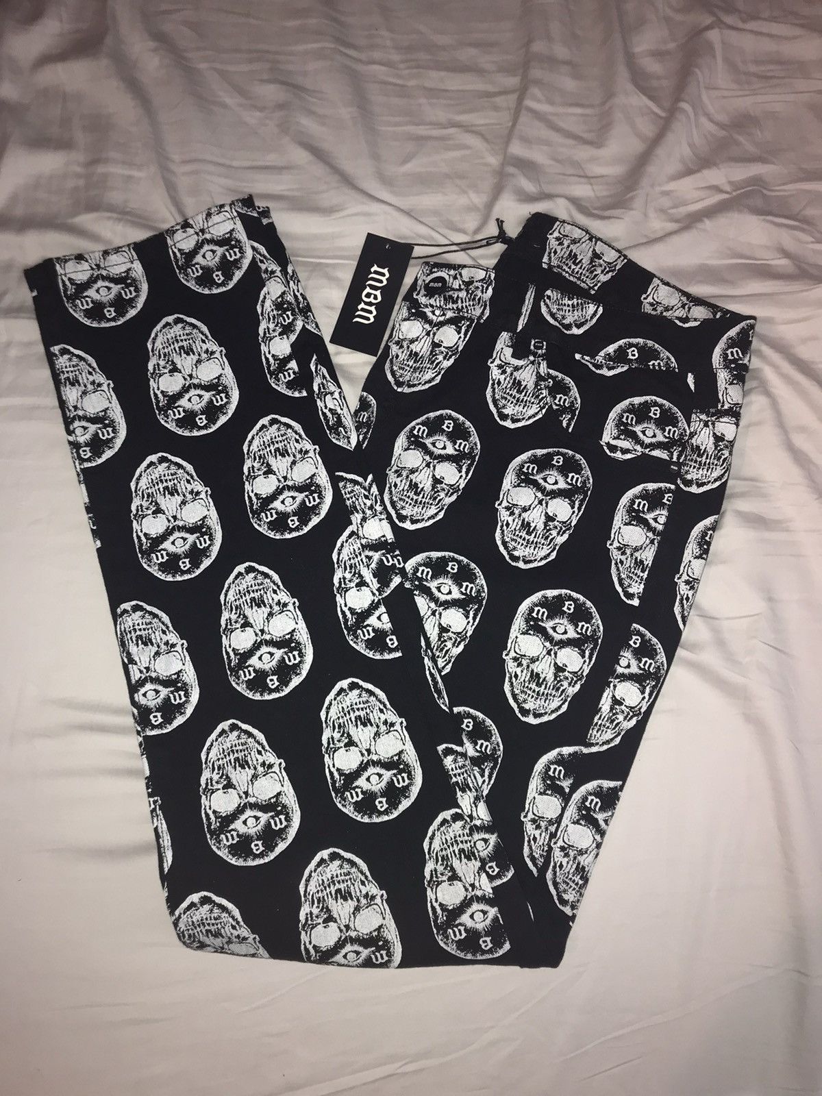 Marcos Alvarado Skull Third-Eye Denim Pants Size US 34 / EU 50 - 2 Thumbnail
