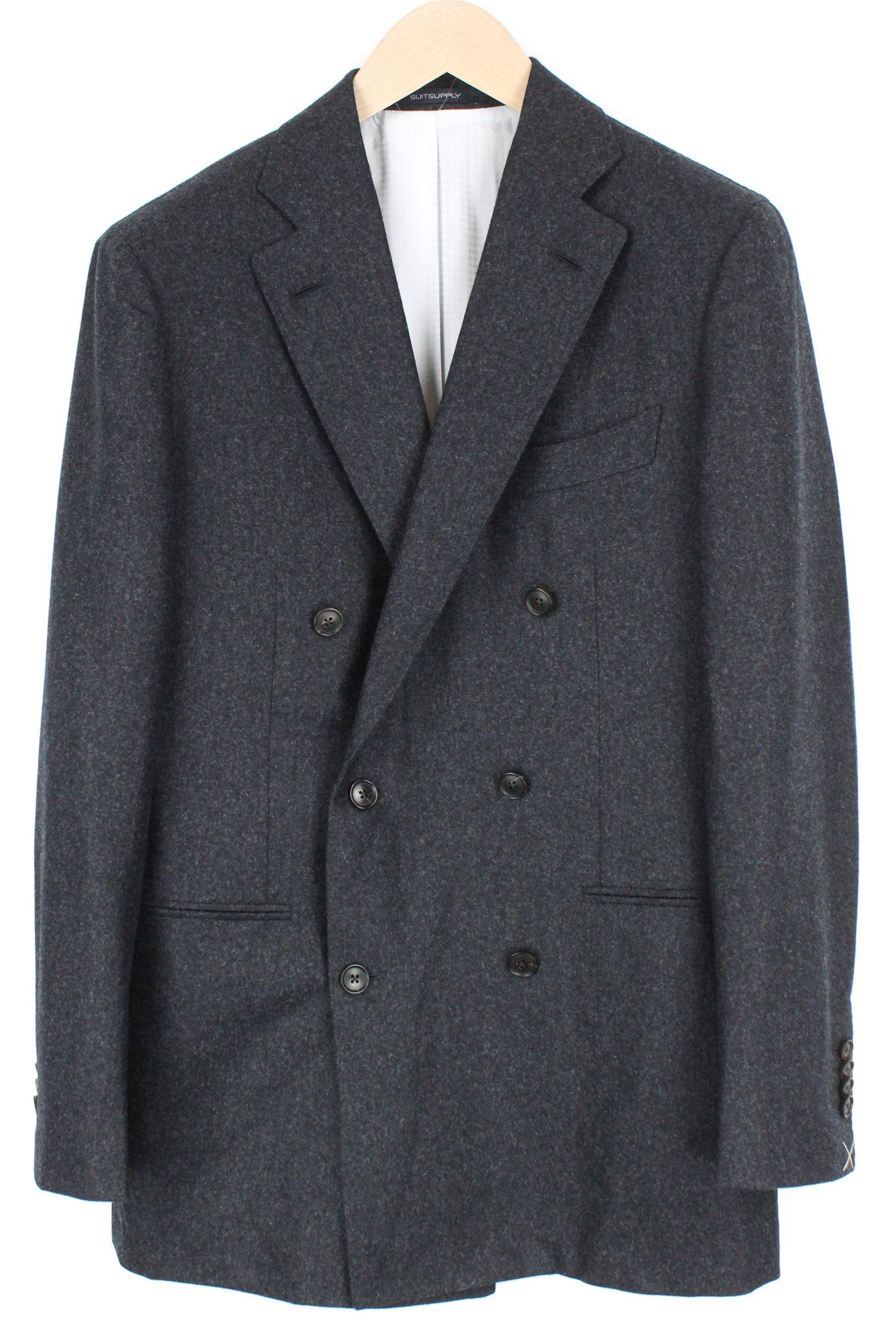 Suitsupply LA SPALLA UK38R Grey Circular Wool Flannel Suit 73386 Size 38R - 4 Thumbnail