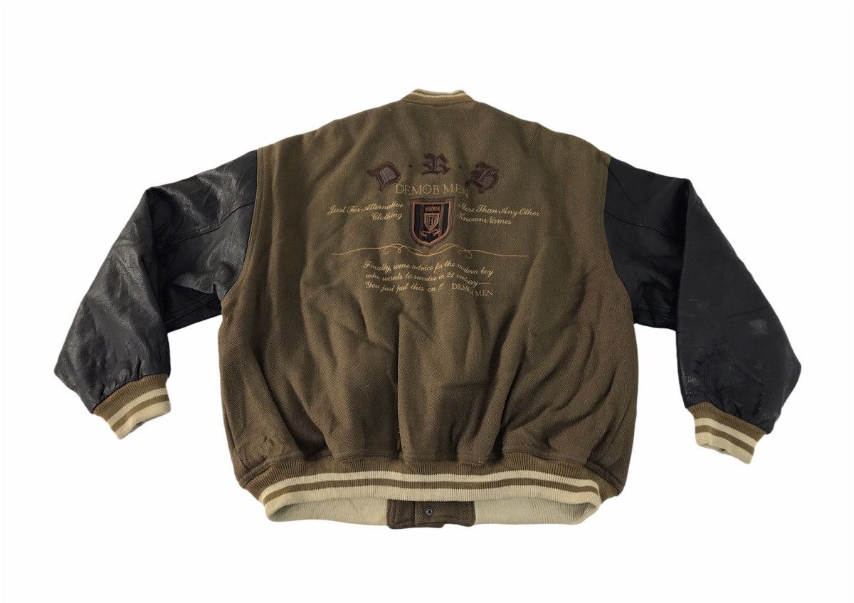 Vintage Demob Men DRH Simple Varsity Jacket Leather Sleeve Size US L / EU 52-54 / 3 - 1 Thumbnail