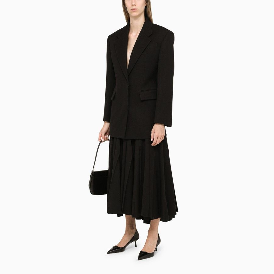 Prada o1d2blof0924 Wool Skirt in Black Size 28" / US 6 / IT 42 - 3 Thumbnail