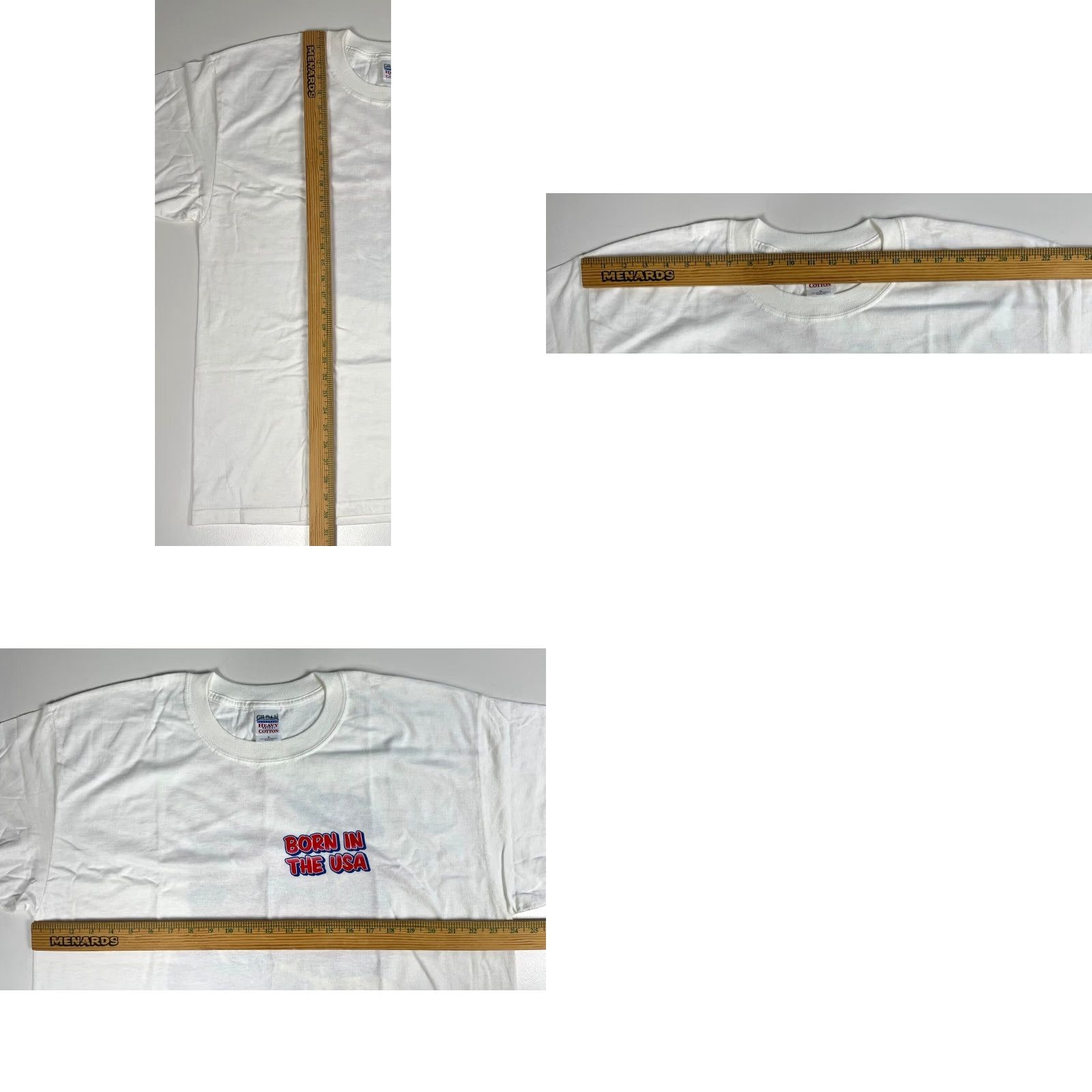 Gildan VINTAGE NOS Born in the USA Shell American Automotive T-Shirt XL Mens White Gildan Heavy Cotton 90s Size US XL / EU 56 / 4 - 8 Thumbnail