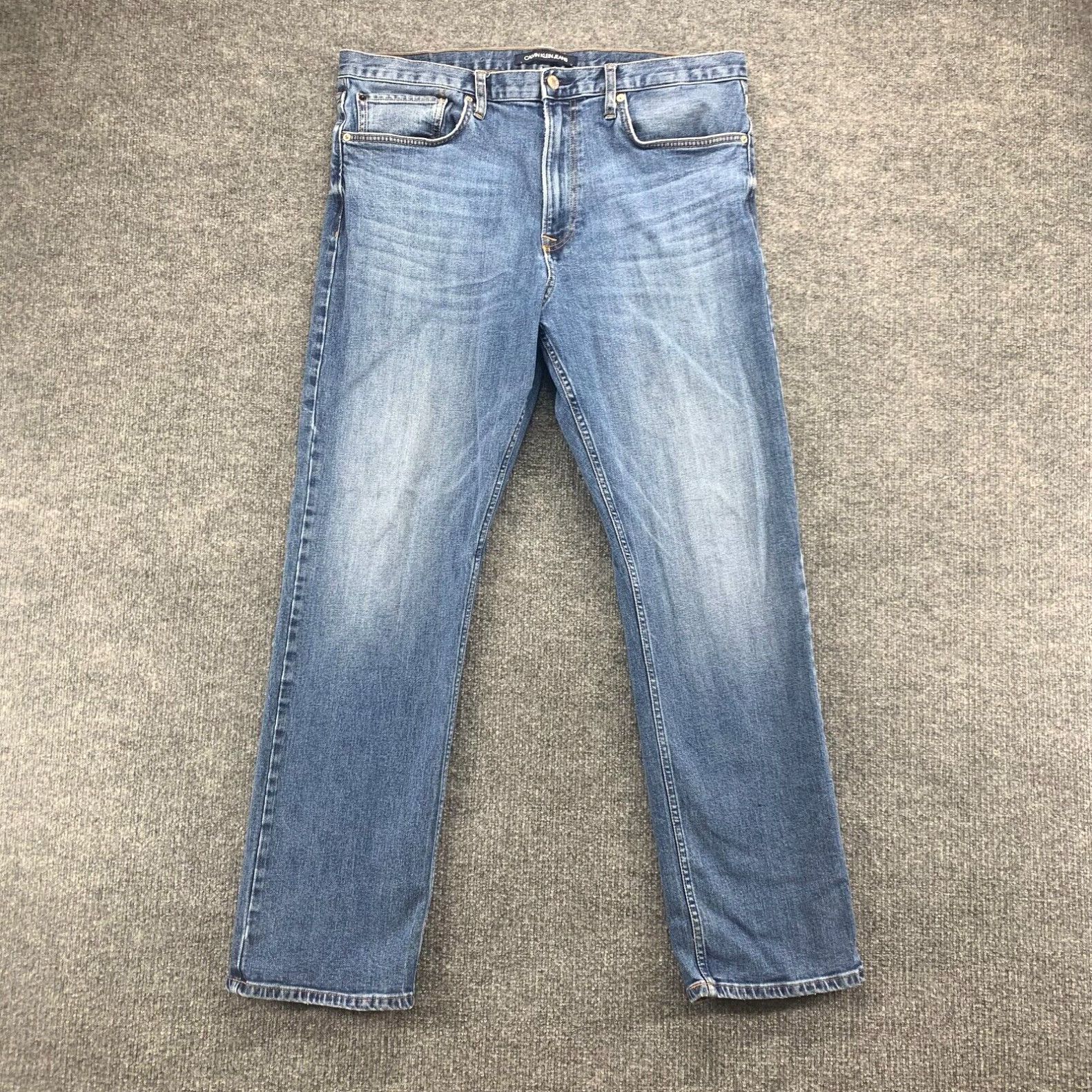 Calvin Klein Calvin Klein Jeans Mens 36x32 Blue Straight Denim Medium ...