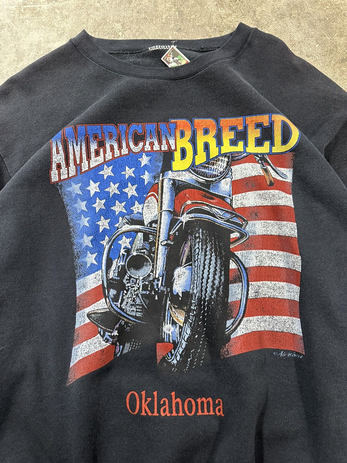 Vintage Vintage 90s American Breed Oklahoma Biker Sweatshirt Size US S / EU 44-46 / 1 - 4 Thumbnail