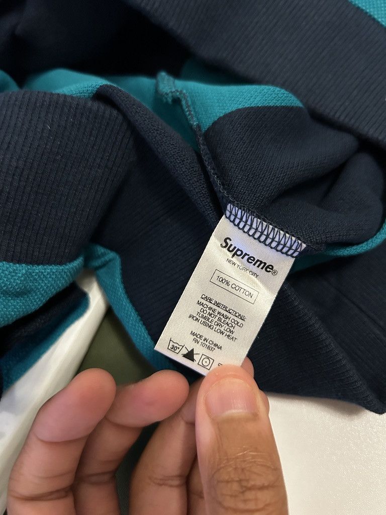Supreme Supreme Striped Pique Crewneck Navy - M Size US M / EU 48-50 / 2 - 5 Thumbnail