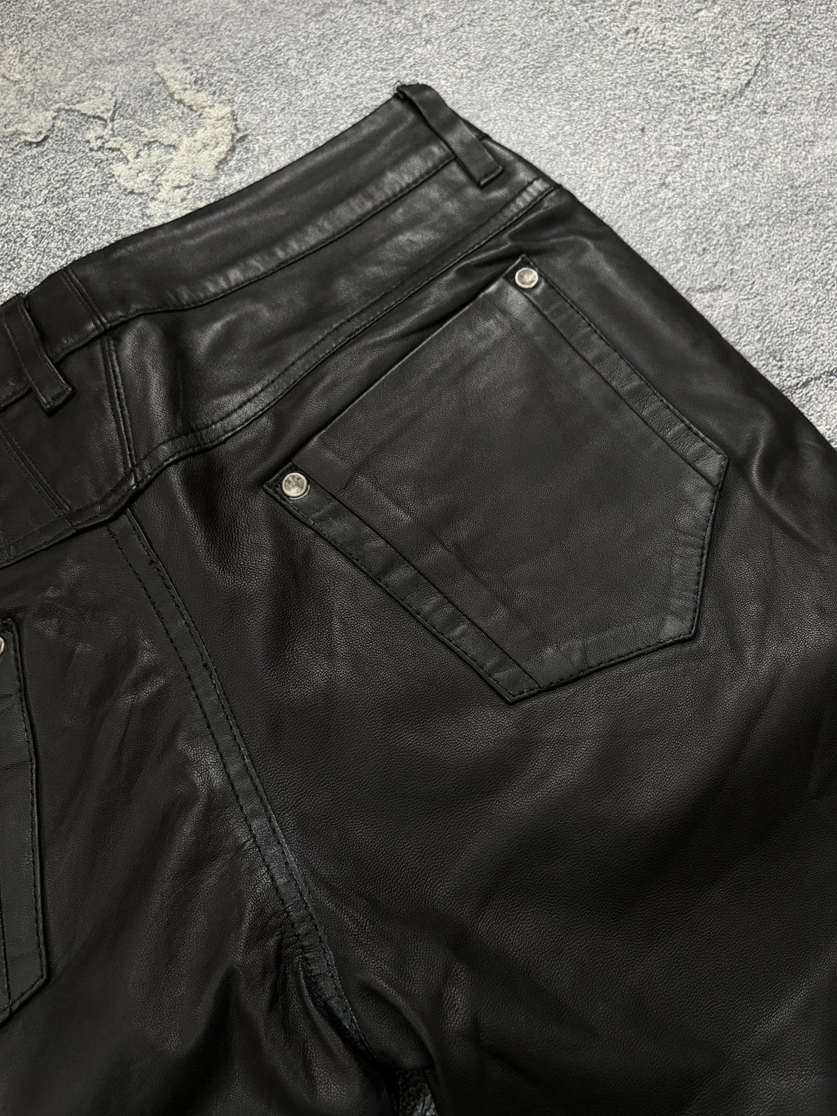 Diesel Black Gold Diesel Black Gold Lambskin Leather Pants Snap Detail 27 Size 27" / US 4 / IT 40 - 13 Thumbnail
