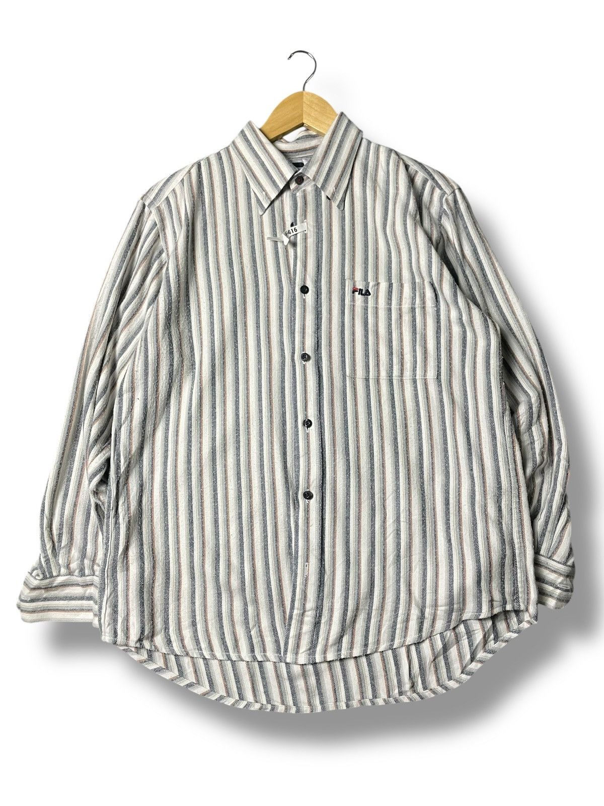 Fila × Japanese Brand × Vintage Vintage FILA Striped Button Up Shirts (95) Size US L / EU 52-54 / 3 - 1 Thumbnail