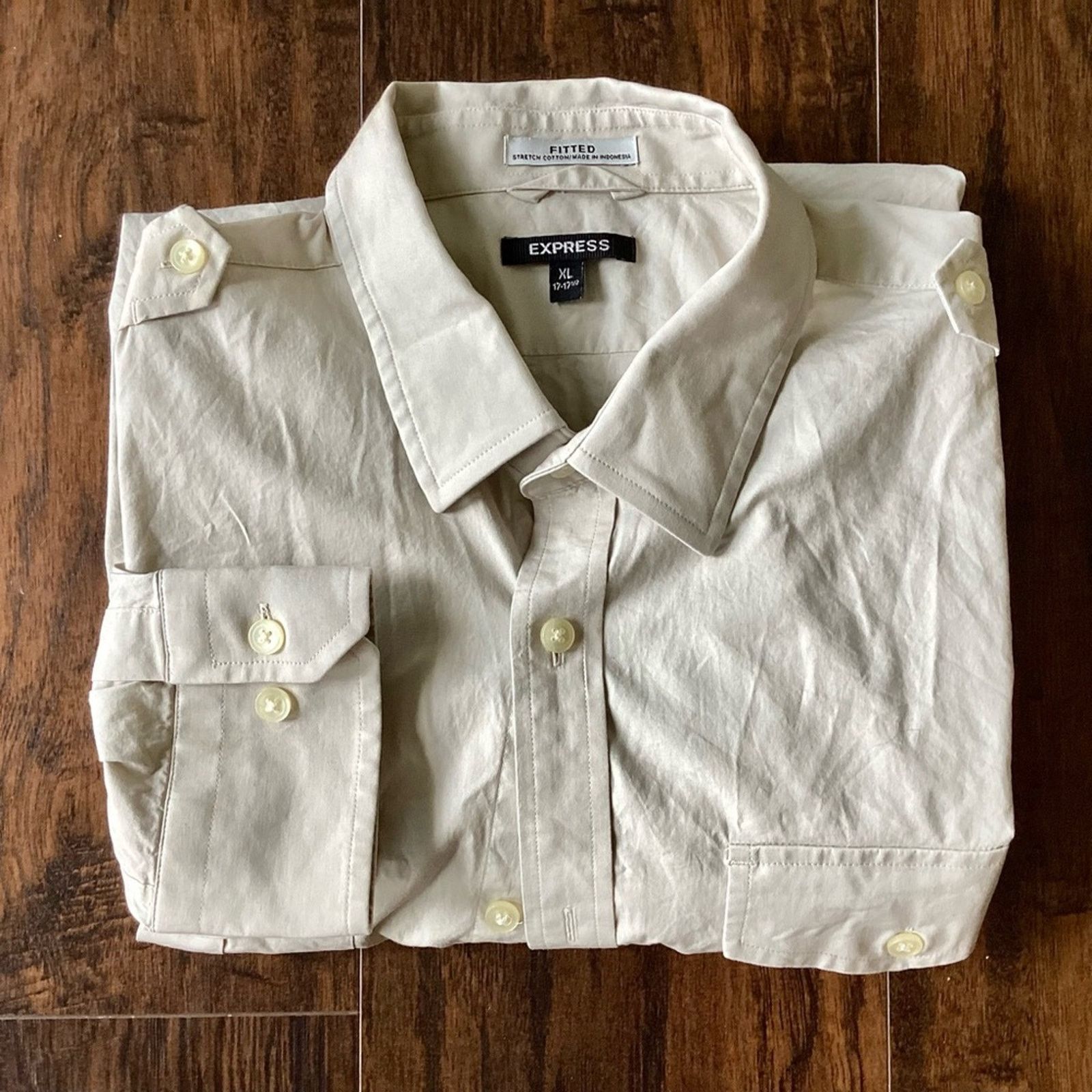 Express Express Fitted Long Sleeve Button Down Size US XL / EU 56 / 4 - 1 Thumbnail