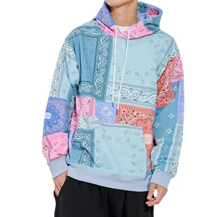 Japanese Brand Bandana Patchwork Blue Hoodie Size US L / EU 52-54 / 3 - 4 Thumbnail