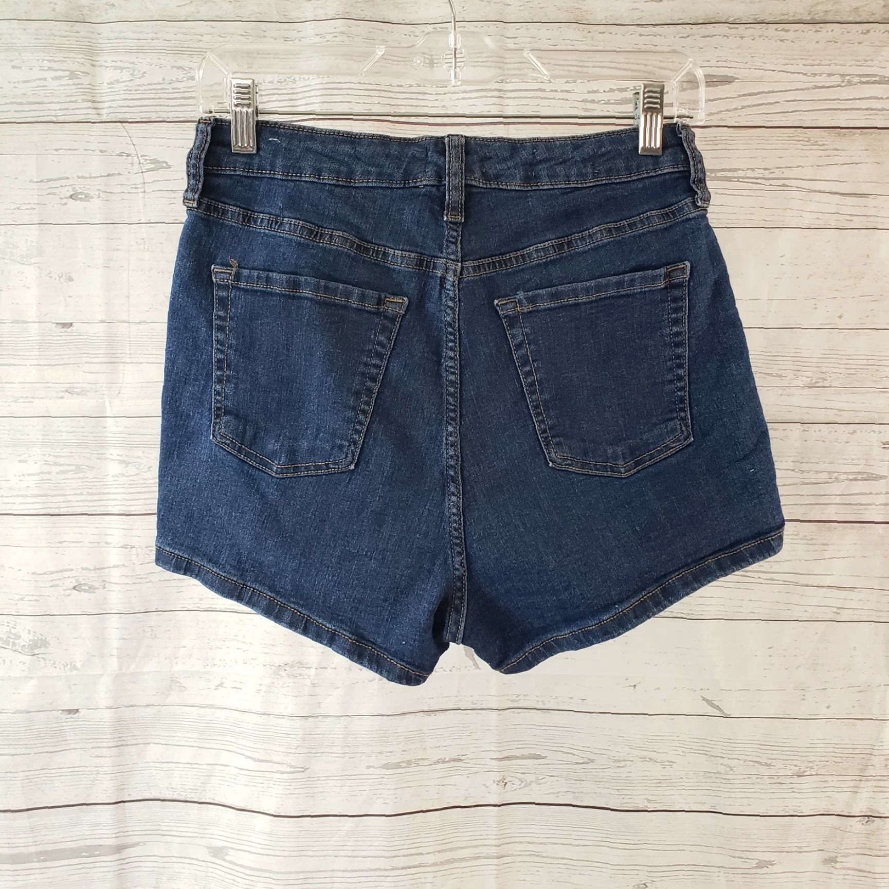 Vintage Wild Fable Womens Highest Rise Denim Shorts Sz 8 Blue Cotton Blend Shirt Dress? Size 30" / US 8 / IT 44 - 2 Thumbnail