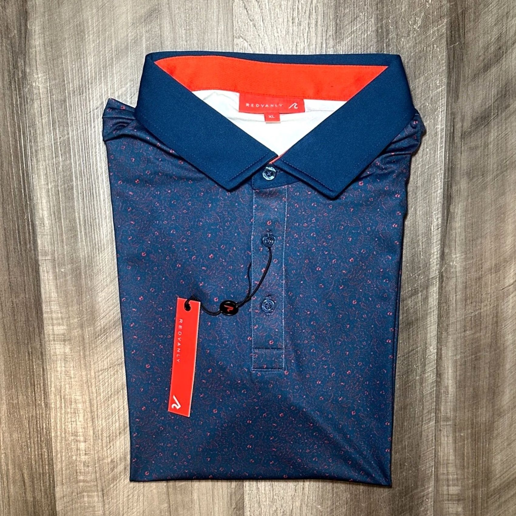 Vintage Redvanly Belmont Floral PurePoly Performance Stretch Admiral Golf Polo XL Men's Polo Shirt Navy/Blue Size US XL / EU 56 / 4 - 2 Thumbnail
