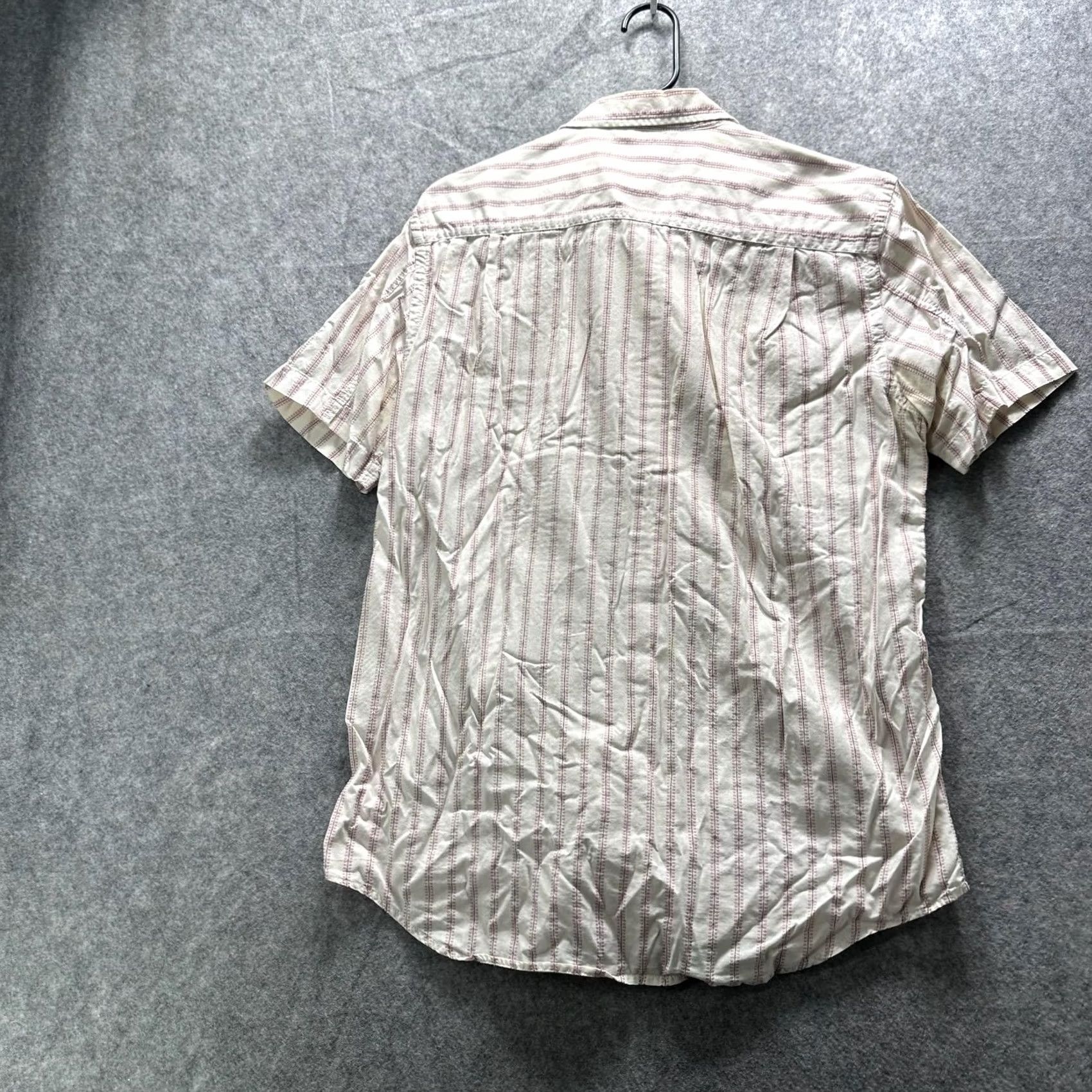 Express Express Shirt Mens M White Stripe Short Sleeve Button Up Embroidered Casual Size US M / EU 48-50 / 2 - 7 Thumbnail