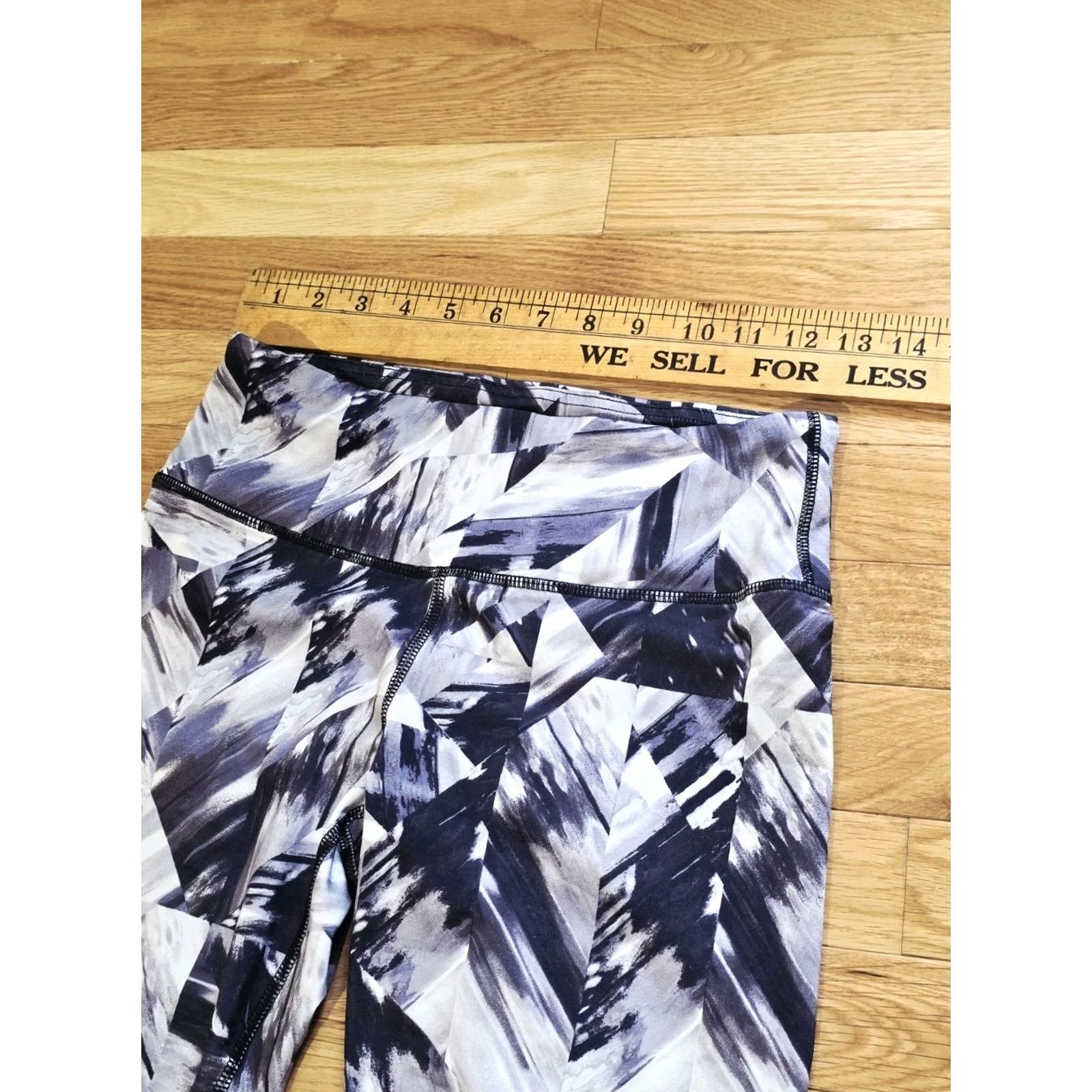 Vintage Reflex 90 Degree Women's Leggings Yoga Pants XS White Geometric Pattern Spandex Polyester Ankle Skinny Size 26" / US 2 / IT 38 - 6 Thumbnail