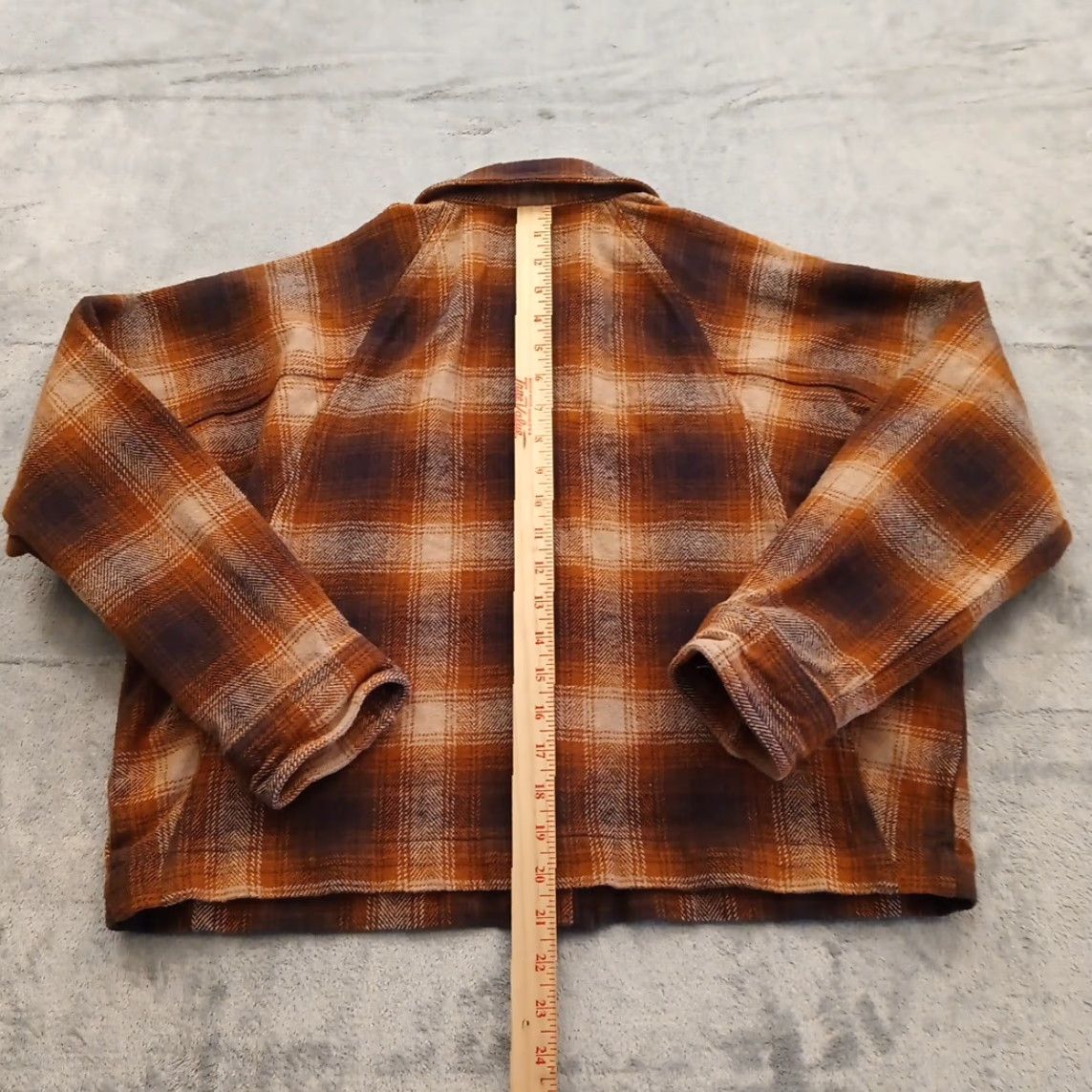 Madewell Madewell Jacket Womens Large Brown Plaid Cropped Long Sleeve Button Up Pockets Size L / US 10 / IT 46 - 5 Thumbnail