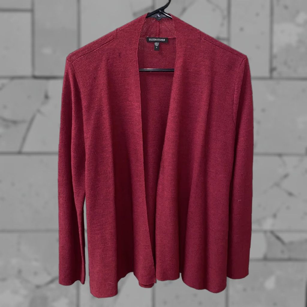 Eileen Fisher Eileen Fisher Women's Sweater Size Small Red Wool Solid Long Sleeve Regular Department Size S / US 4 / IT 40 - 1 Thumbnail