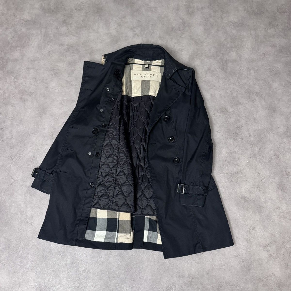 Burberry Burberry Brit Women’s Black Cotton Trench Coat Size:ITA-42 Size M / US 6-8 / IT 42-44 - 2 Thumbnail