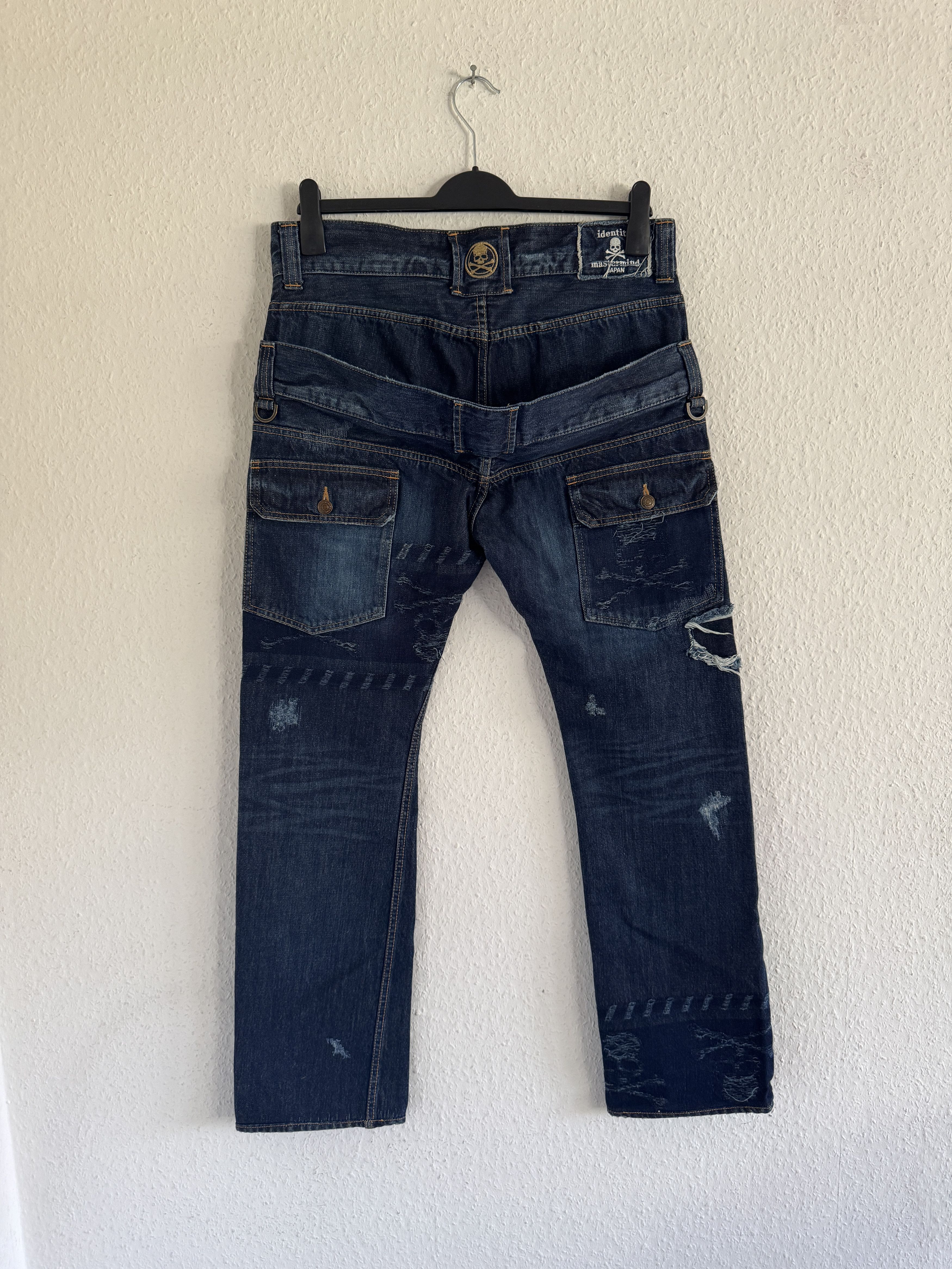 Mastermind Japan Distressed Skull Denim Size US 34 / EU 50 - 10 Thumbnail