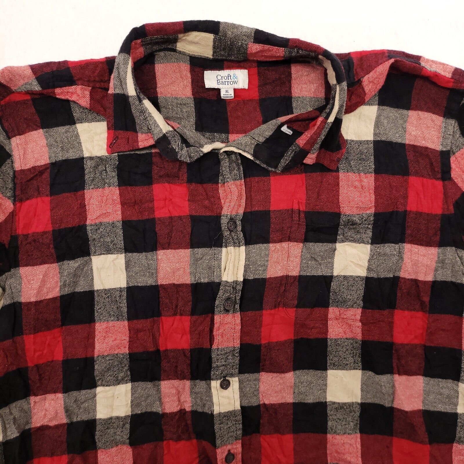 Croft & Barrow Croft & Barrow Tartan Flannel Shirt Mens Size XL Red Black Size US XL / EU 56 / 4 - 1 Thumbnail