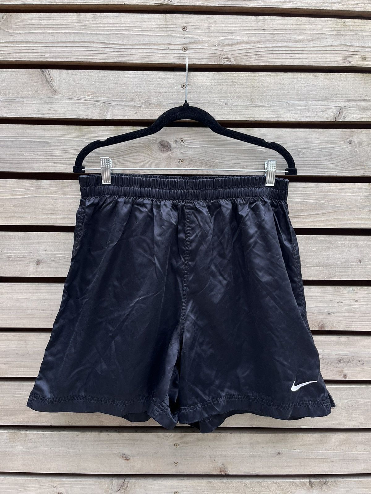 Nike × Vintage Vintage Nike Shorts Nylon Double Big Swoosh Y2K Size US 33 - 2 Thumbnail