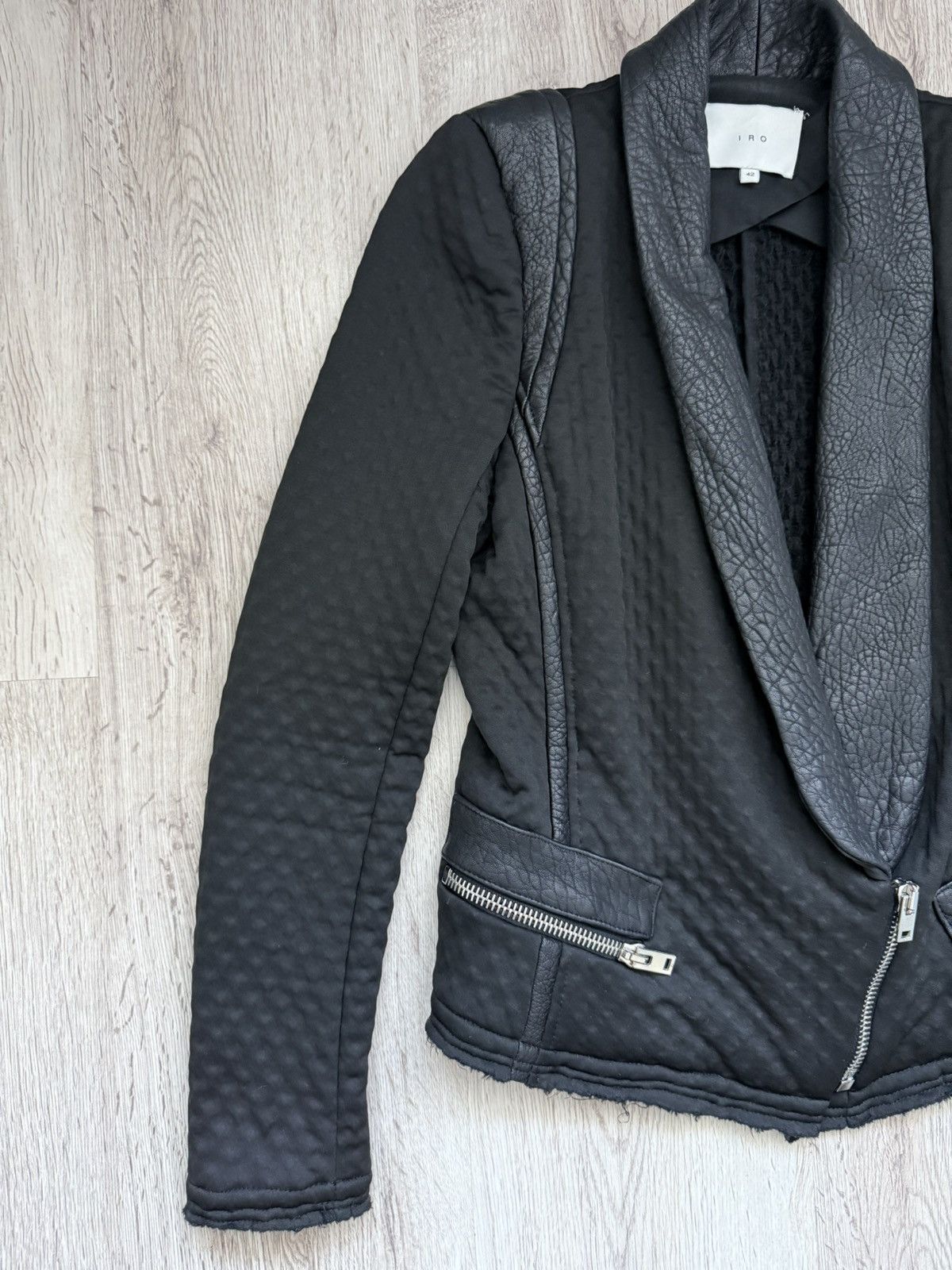Iro IRO Ashby Blazer Black Leather Trim Size 42 Size M / US 6-8 / IT 42-44 - 2 Thumbnail